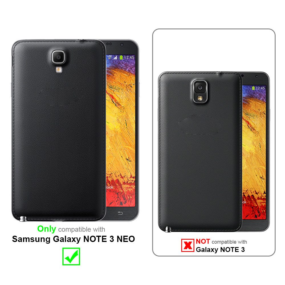 Cadorabo Handyhülle für Samsung Galaxy NOTE 3 NEO Hülle Samsung Galaxy NOTE 3 NEO, Hülle Schutzhülle mit Standfunktion, Magnetverschluss und Kartenfach