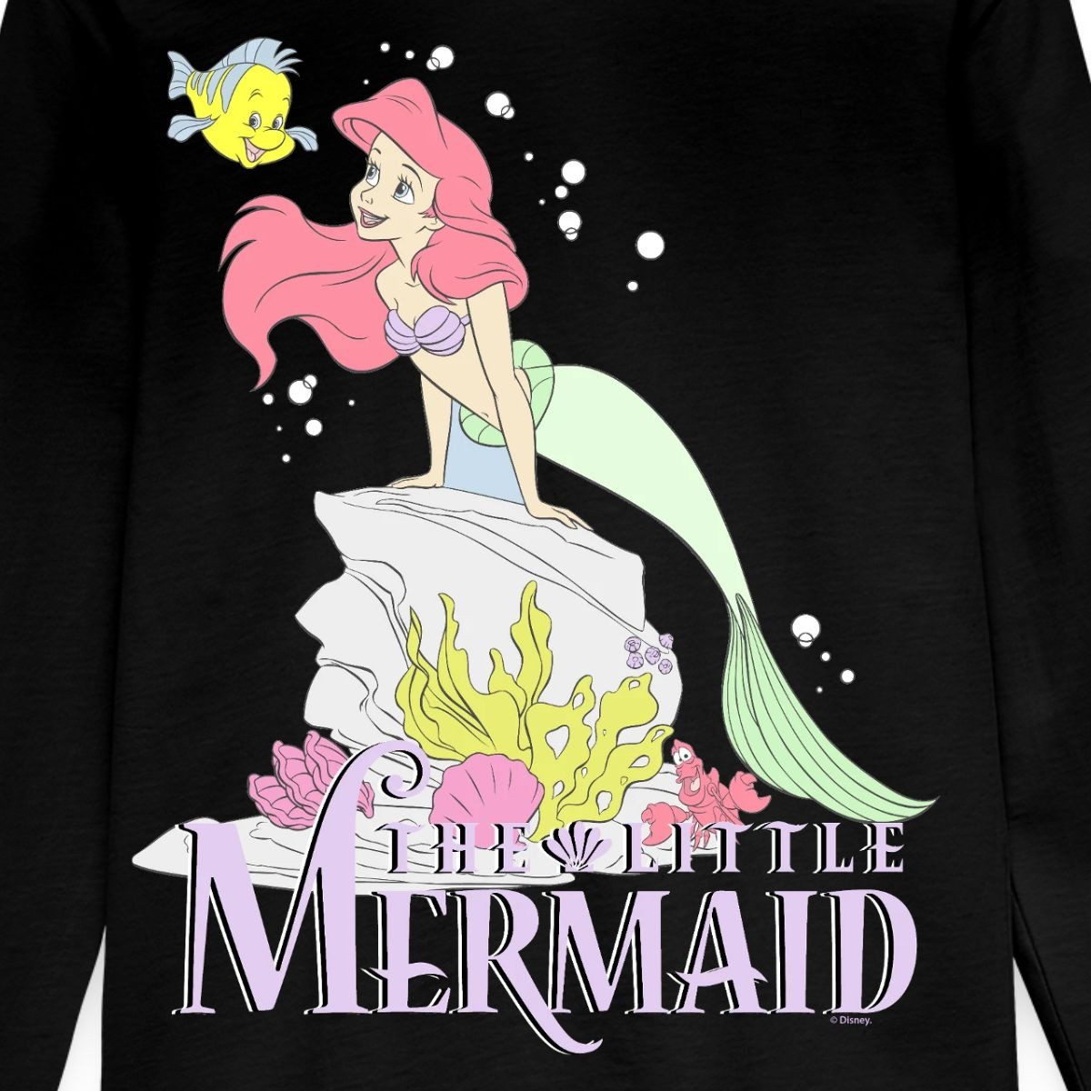 Spreadshirt T-Shirt Arielle Die Kleine Meerjungfrau Auf Fels Kinder Premium Langarmshirt (1-tlg)