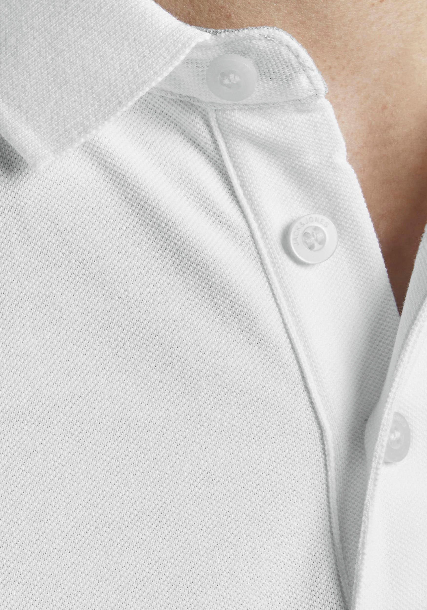 Jack & Jones Poloshirt JJEPAULOS Poloshirt mit klassischem Kragen und figurbetonter Form Logostickerei, modisch, schmal, Baumwolle, Polokragen