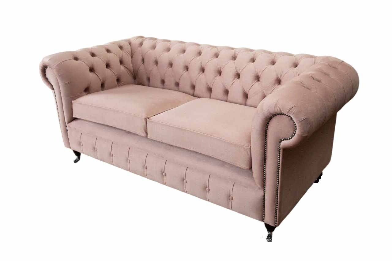 Sofa Luxus Polster 2 Chesterfield, Europe Textil Sofa Stoff Made Couch Sitzer In JVmoebel