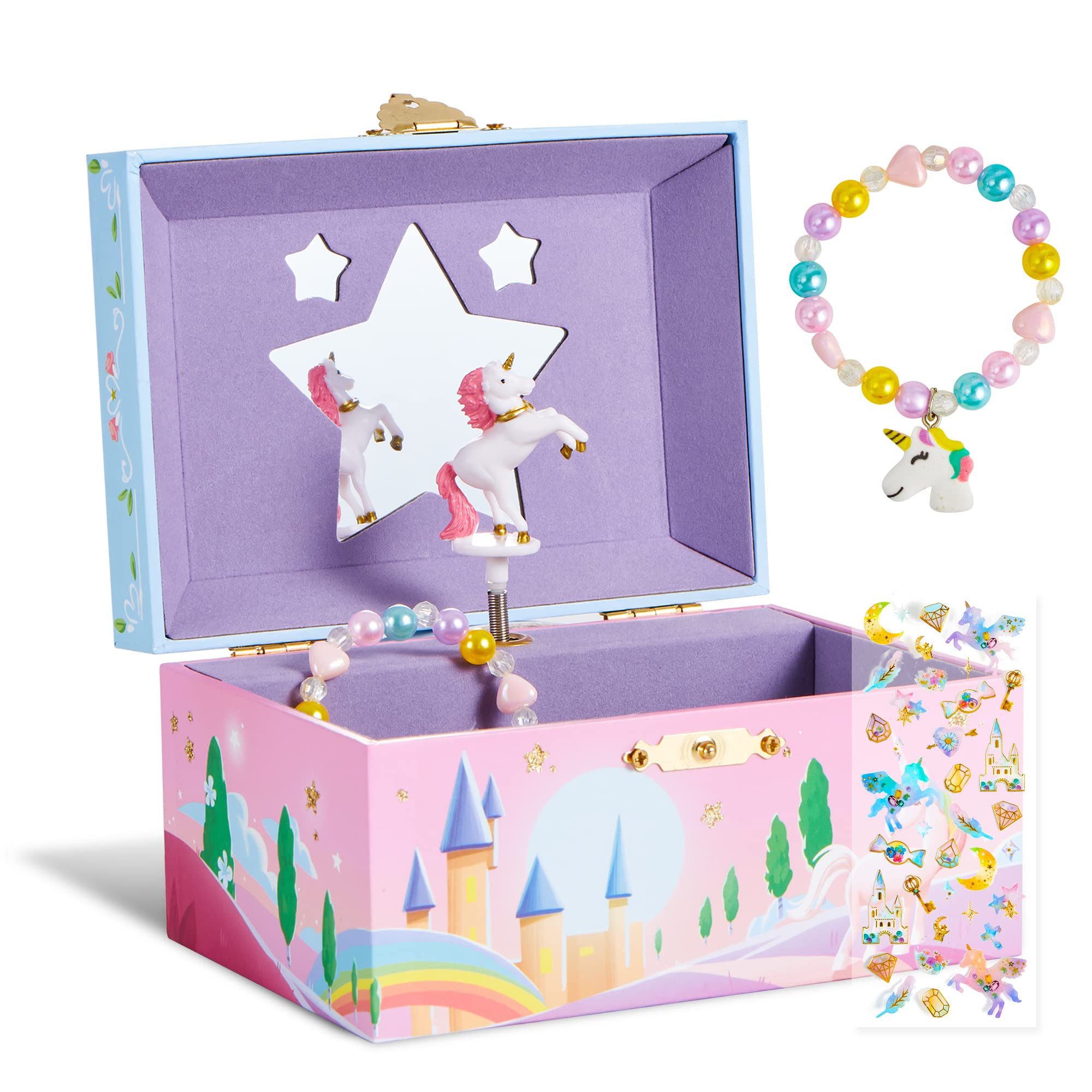 JOYIN Schmuckkasten JOYIN Musikalisches Schmuckkästchen für Mädchen, Einhorn Spielzeug