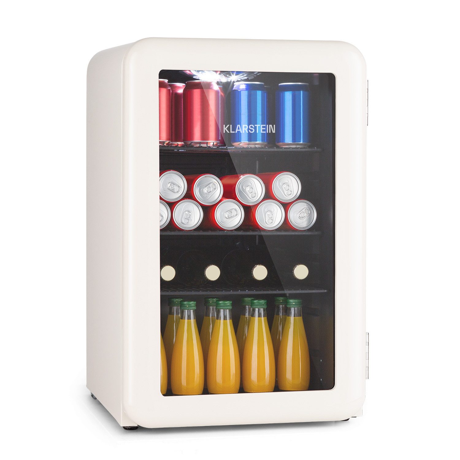 Klarstein Getränkekühlschrank HEA13-PopLife-65L 10040736, 69 cm hoch, 44 cm breit, Bierkühlschrank Getränkekühlschrank Flaschenkühlschrank mit Glastür