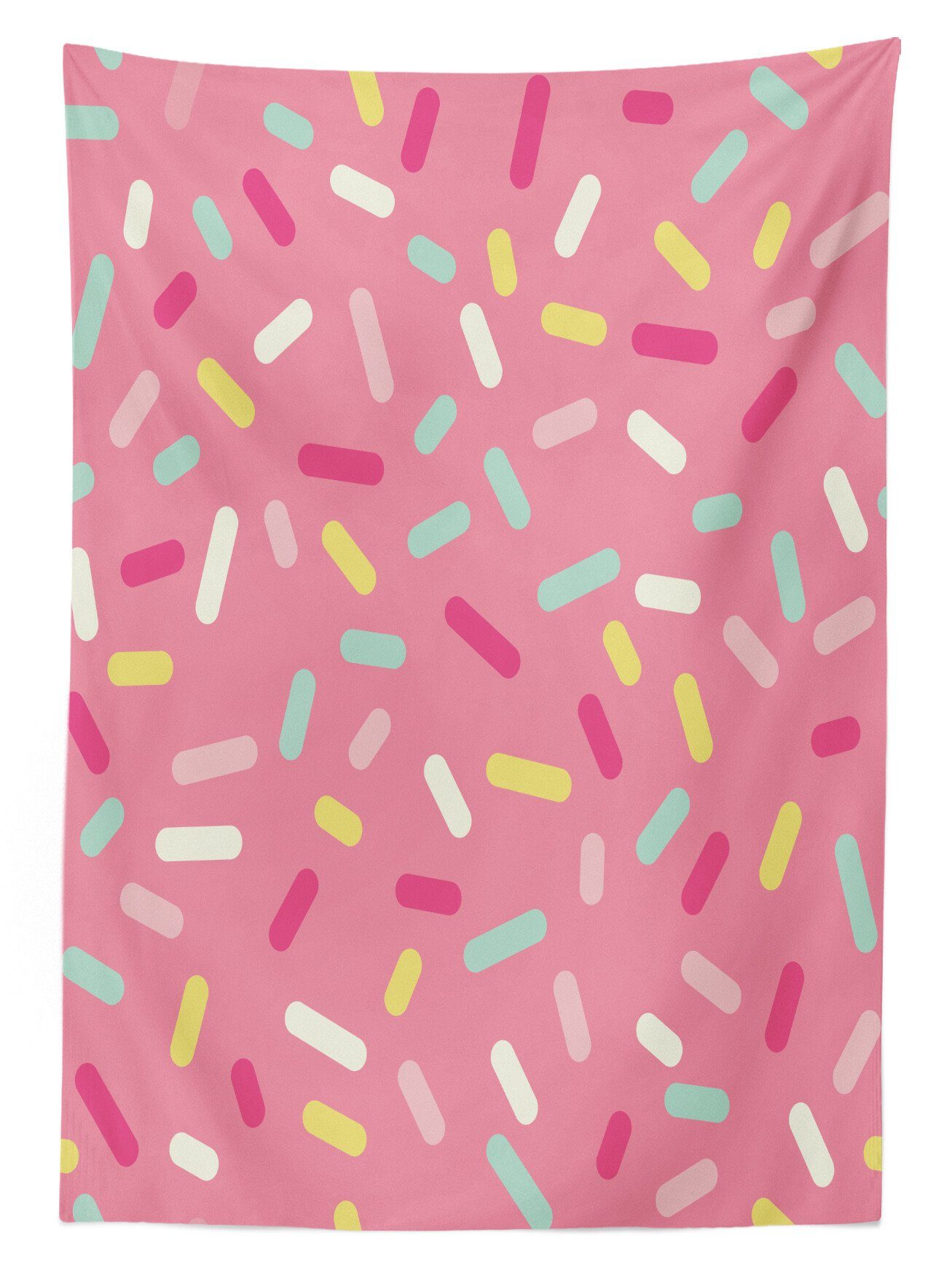 Klare geeignet Sprinkles Pink Farbfest Donut Waschbar und Außen den Für Abakuhaus Bereich Tischdecke Farben, Weiß