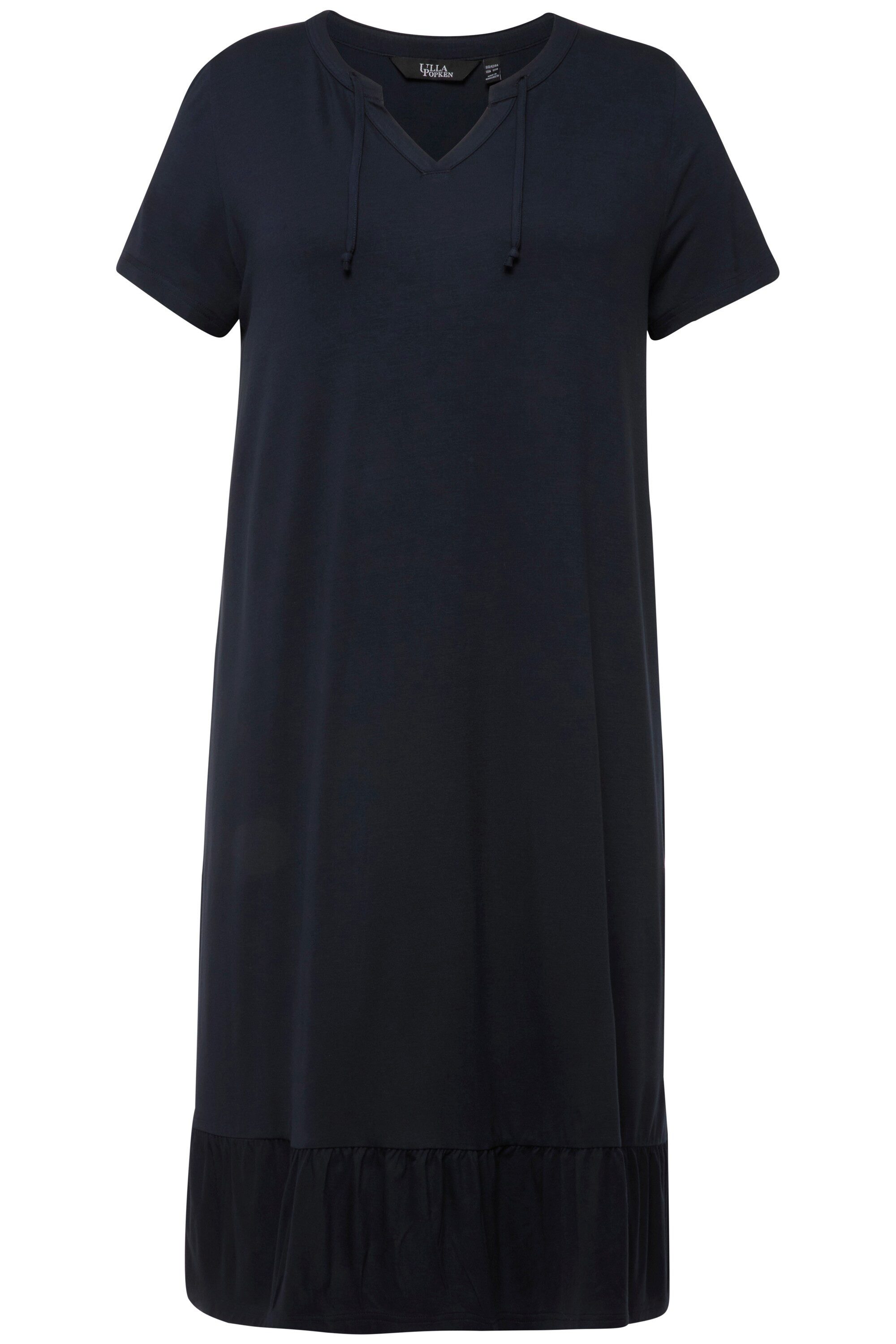 Ulla Popken Jerseykleid Jersey-Midikleid A-Linie Tunika-Ausschnitt günstig online kaufen