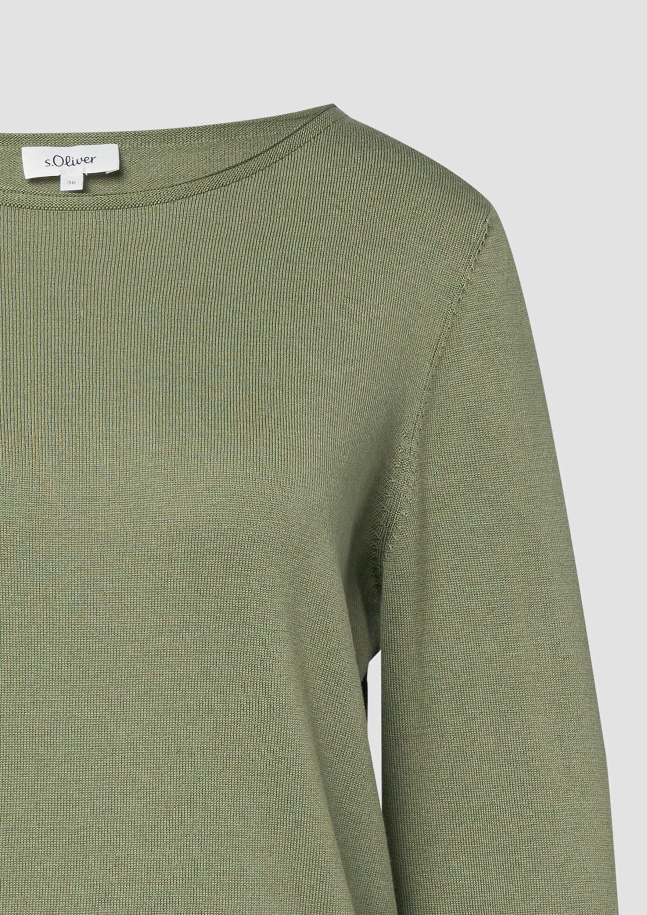 s.Oliver Longpullover Strickpullover Feinstrickpullover mit Rollkanten