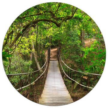 Wallario Wandfolie, Hängebrücke im Urwald grüner Dschungel, wasserresistent, geeignet für Bad und Dusche