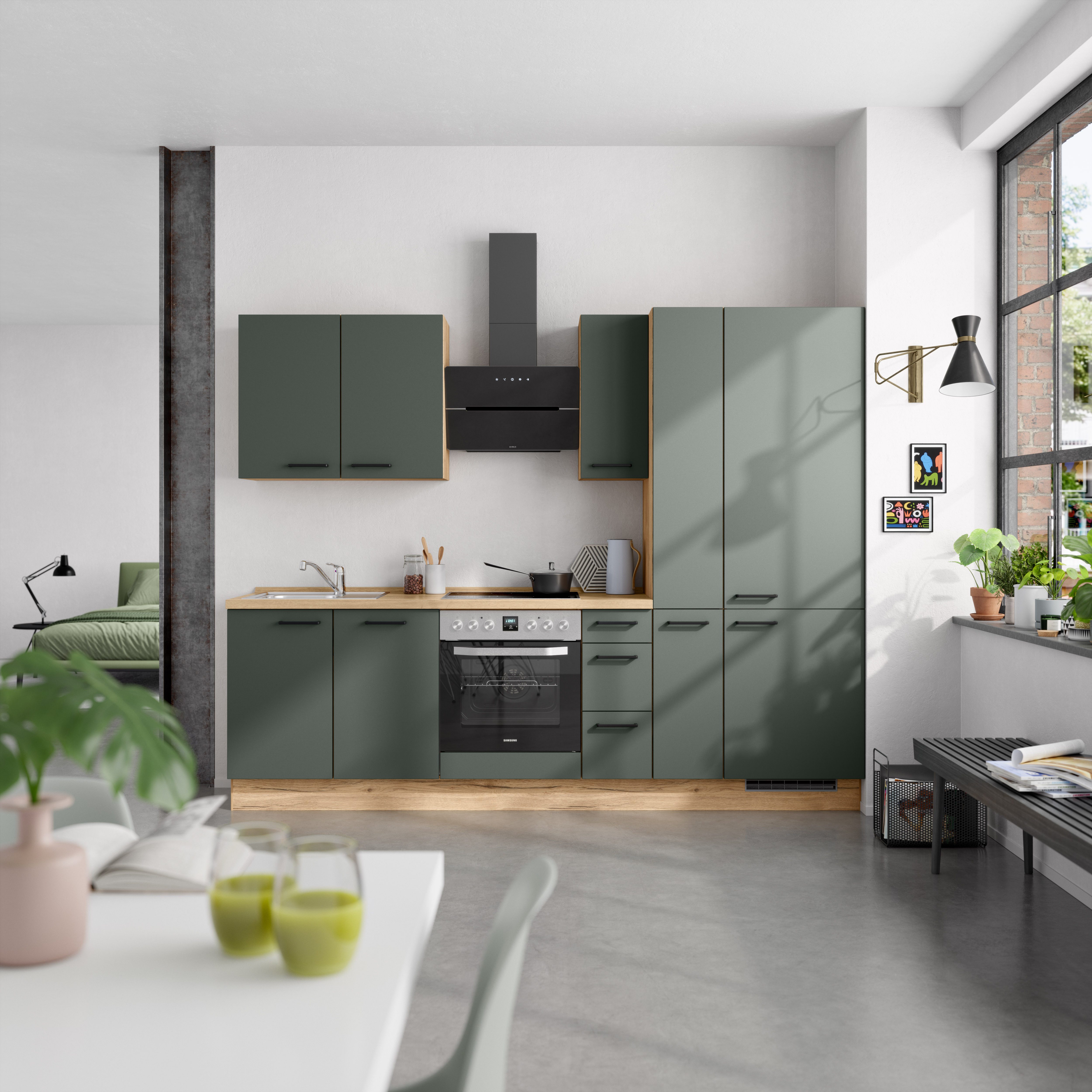 nobilia® Küchenzeile "Easytouch II", NEU: individuell anpassbar mit gratis Profi-Beratung, vormontiert, Breite 270 cm, Ausrichtung wählbar, wahlw. mit E-Geräten