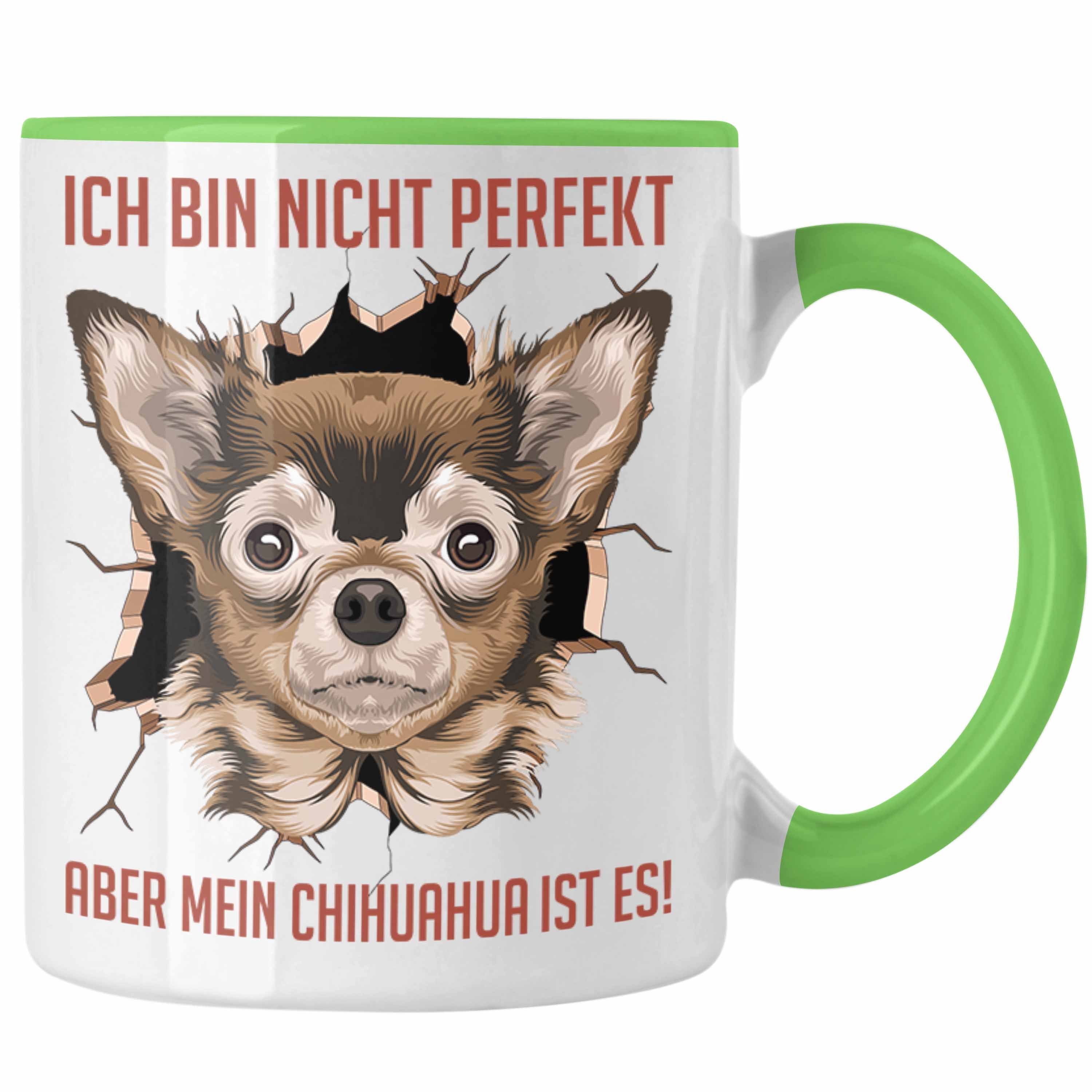 Trendation Tasse Chihuhahua Geschenkidee Kaffee-Becher Grün Tasse Geschenk Frauchen Besitzer