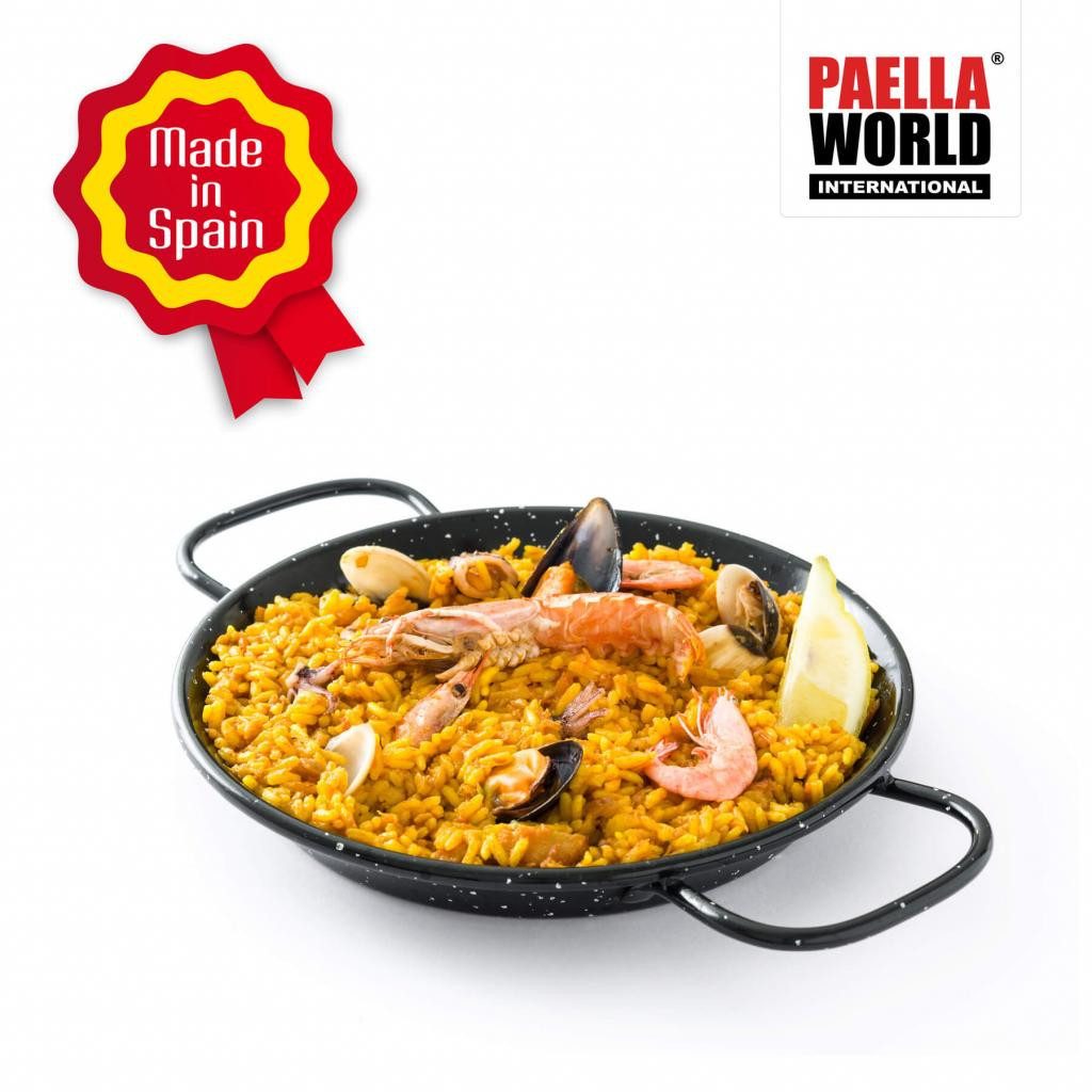 Paella World International Paellapfanne emailiert mit Griffen, in verschiedenen Größen wählbar, Stahl