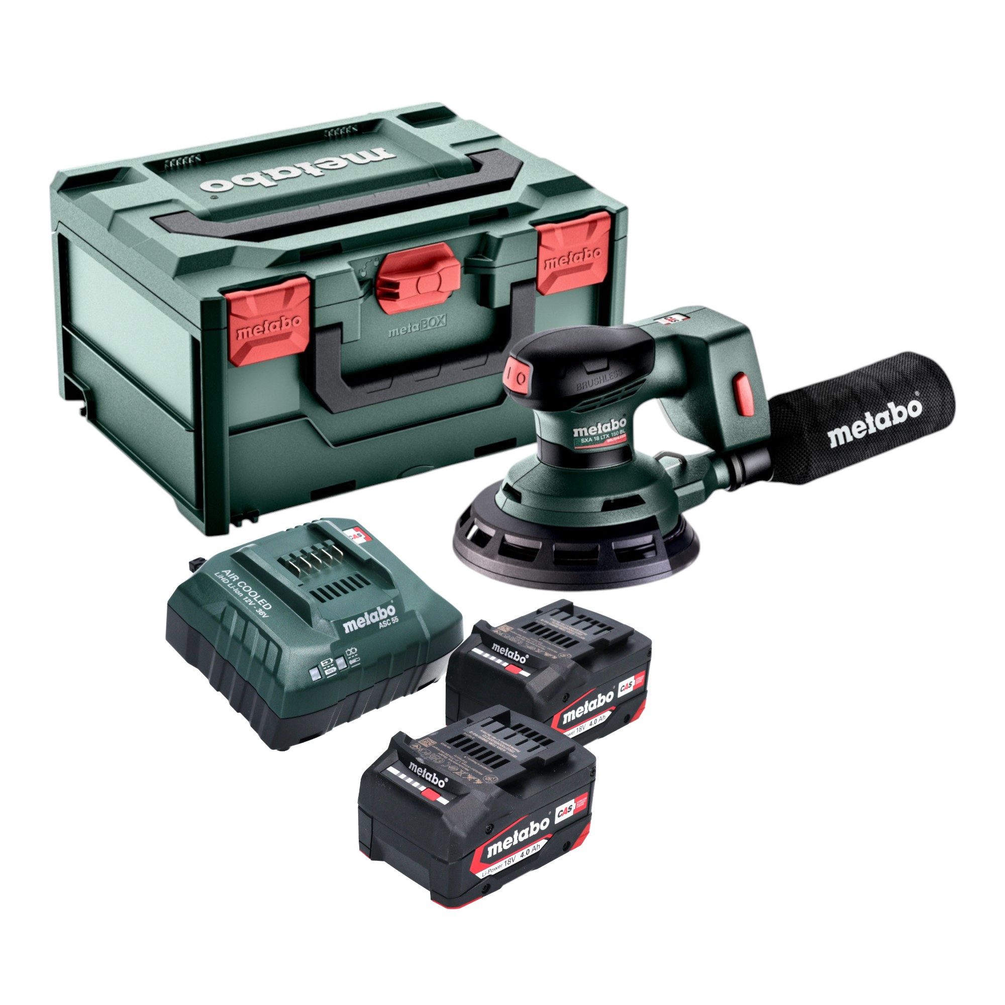 metabo Akku-Exzenterschleifer SXA 18 LTX 150 BL Akku Exzenterschleifer 18 V 150 mm Brushless + 2x