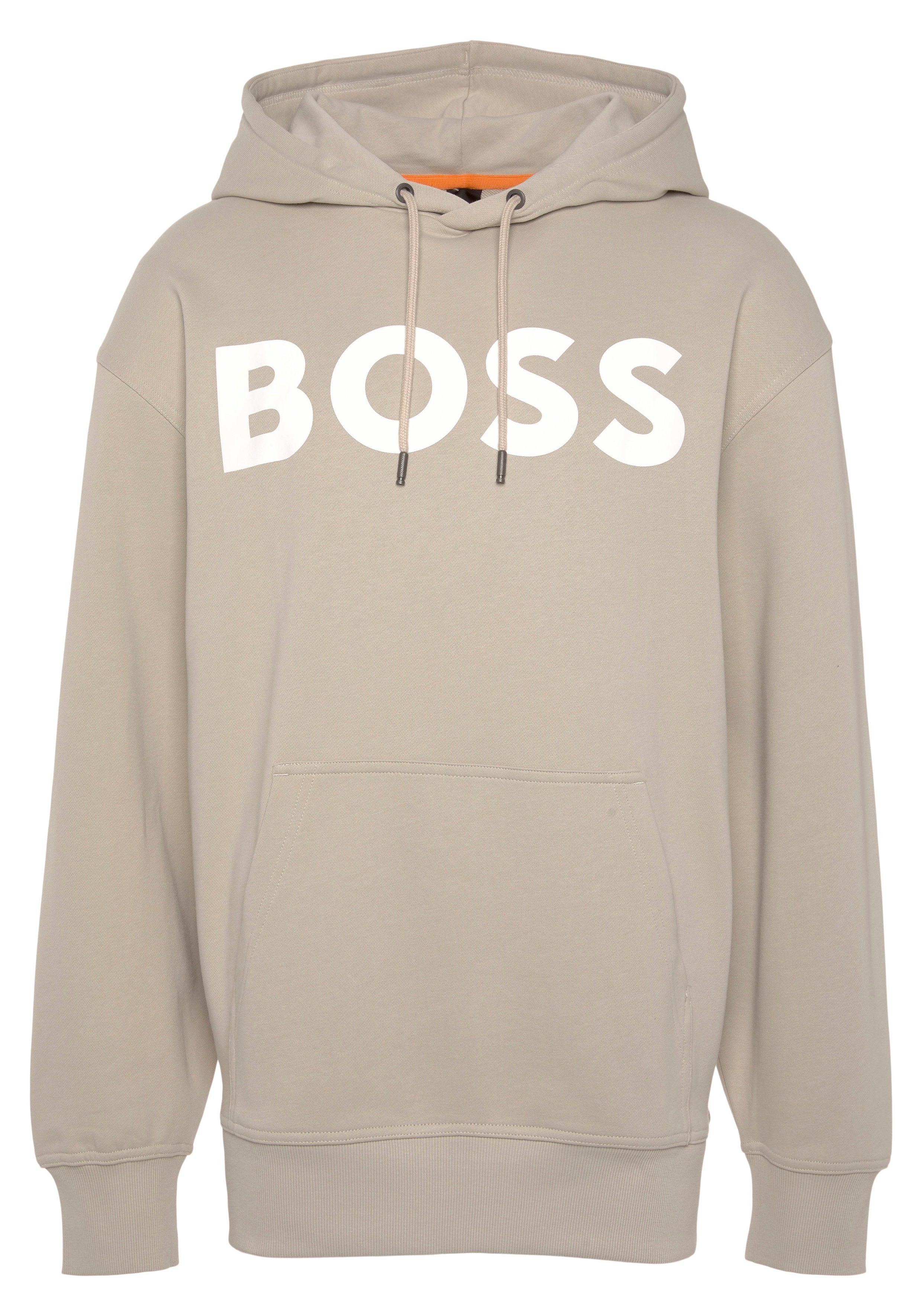 BOSS ORANGE Hoodie WebasicHood mit weißem Logodruck