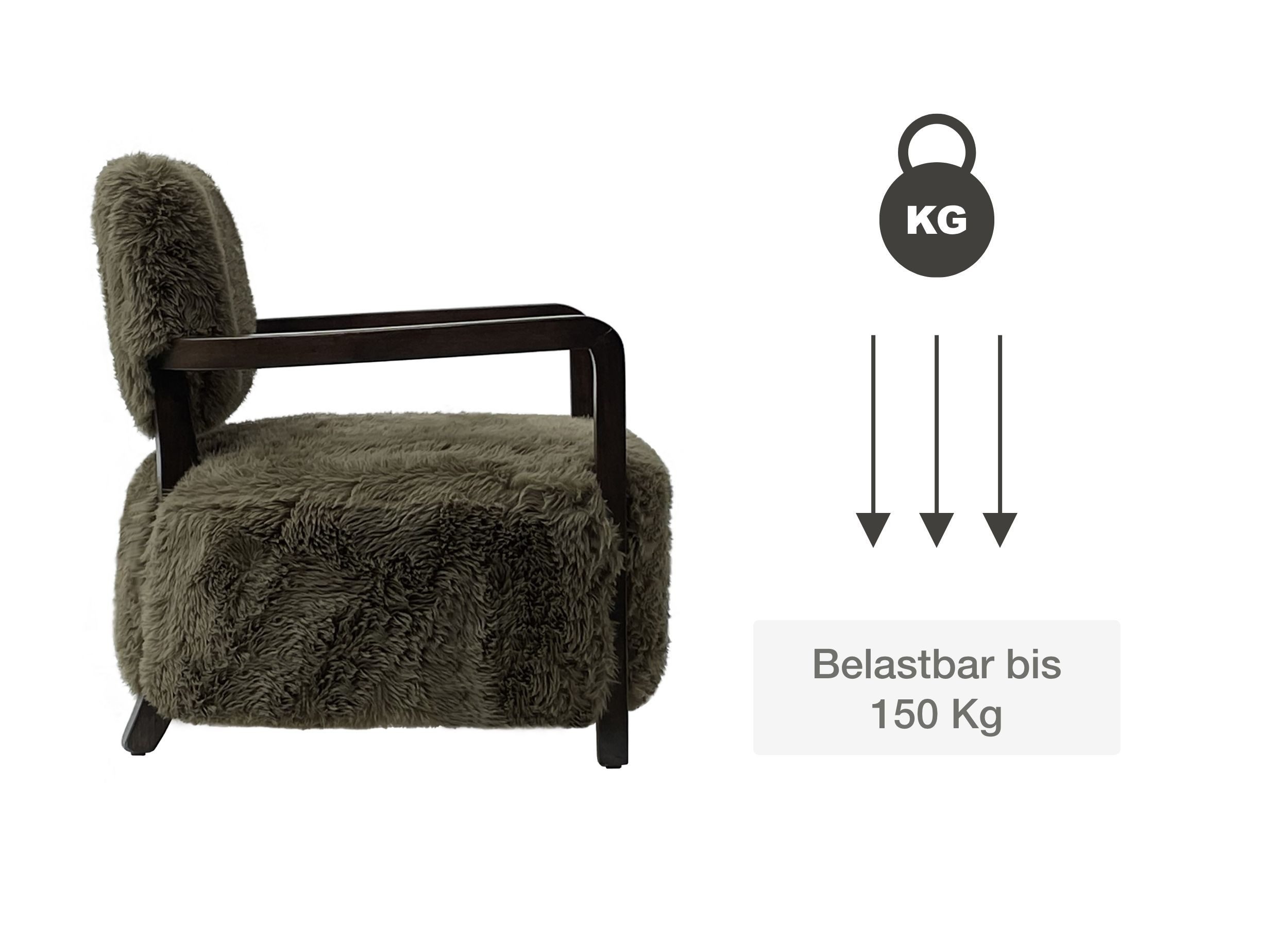 LC Home Loungesessel »Galway« Felloptik Armlehnensessel Retrosessel