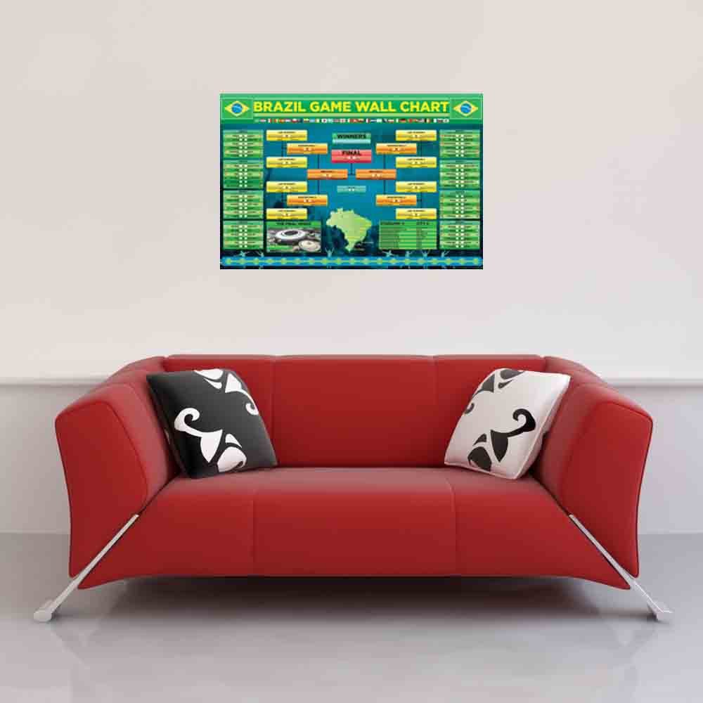 Poster Fußball - Poster - World Cup Wallchart 2014