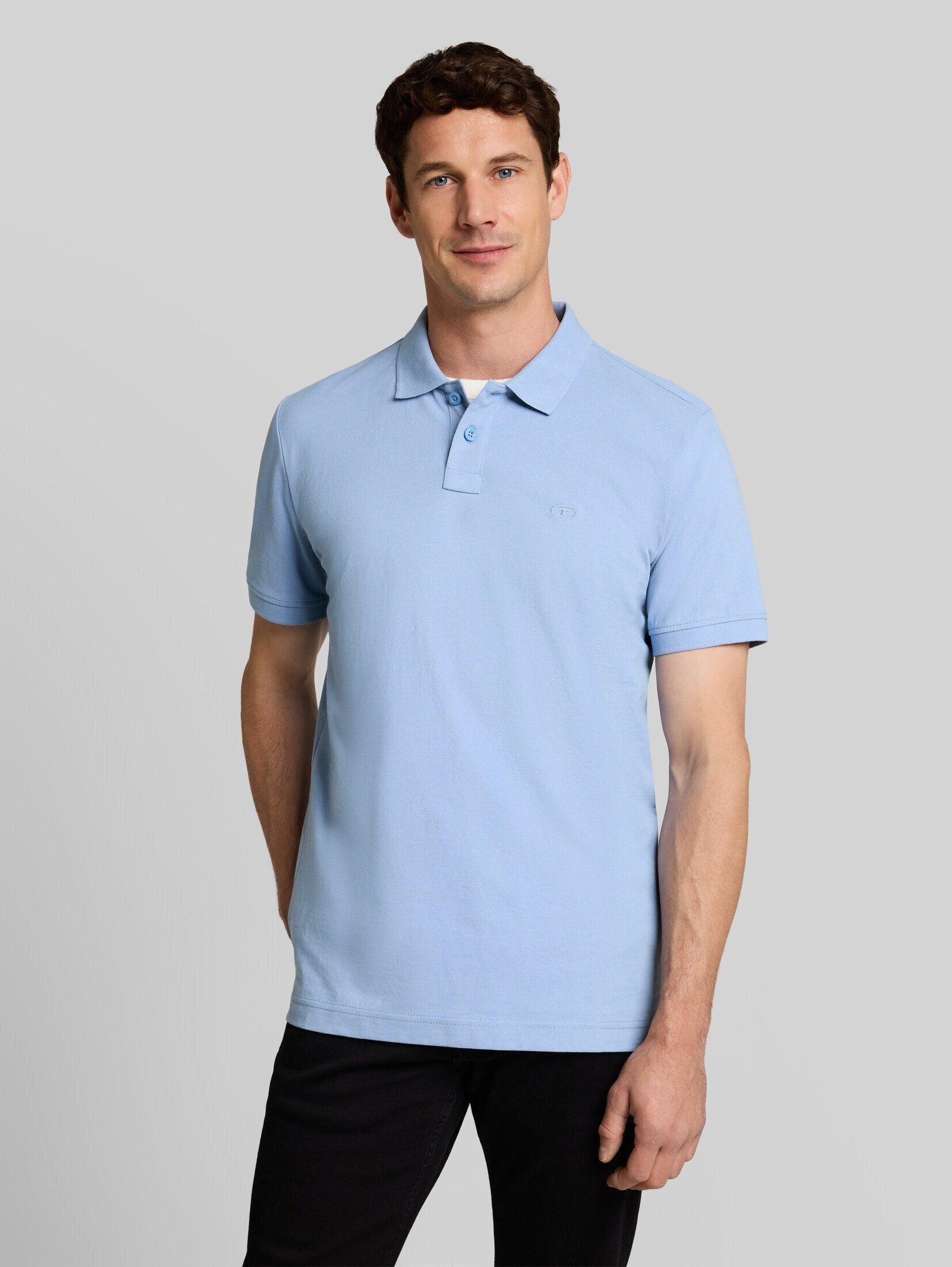 TOM TAILOR Poloshirt Poloshirts (im Einserpack) Piqué Poloshirt mit Logo-Stickerei