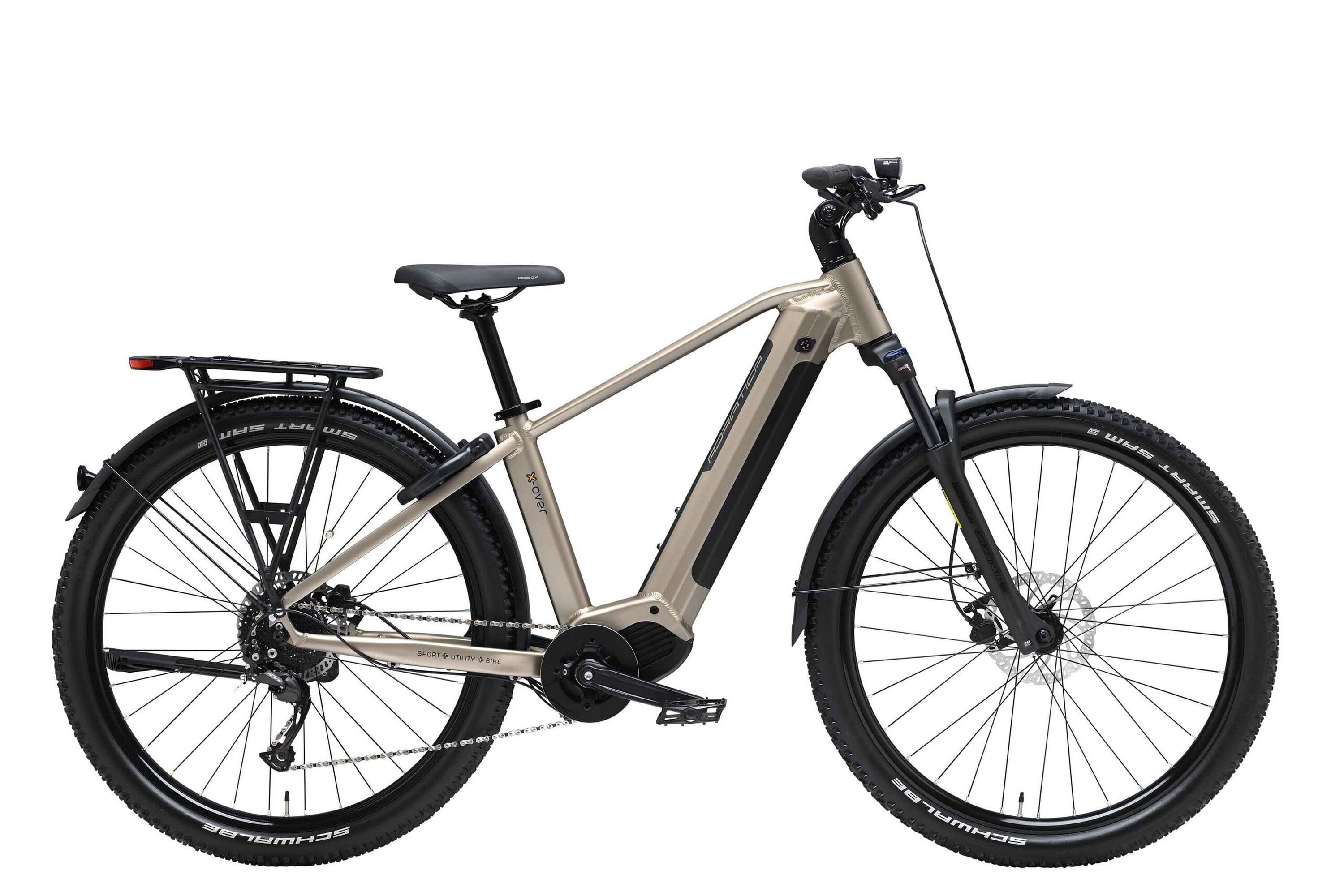 Adriatica E-Bike, 9 Gang Shimano, Kettenschaltung, Mittelmotor, 630 Wh, Elektro-SUV Bike X-OVER Lady 29 Zoll