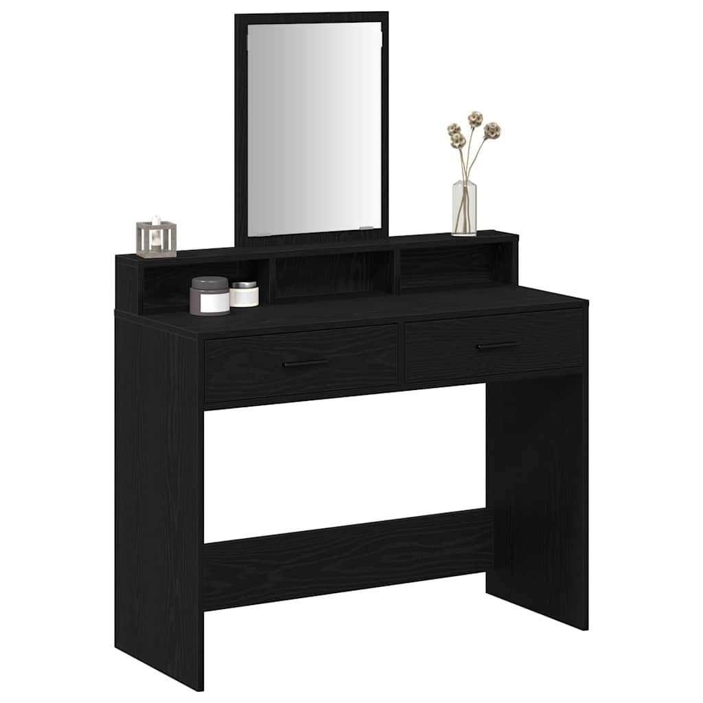 vidaXL Schminktisch Schminktisch Schwarz Eichen-Optik 100 x 41 x 140 cm (1-St)