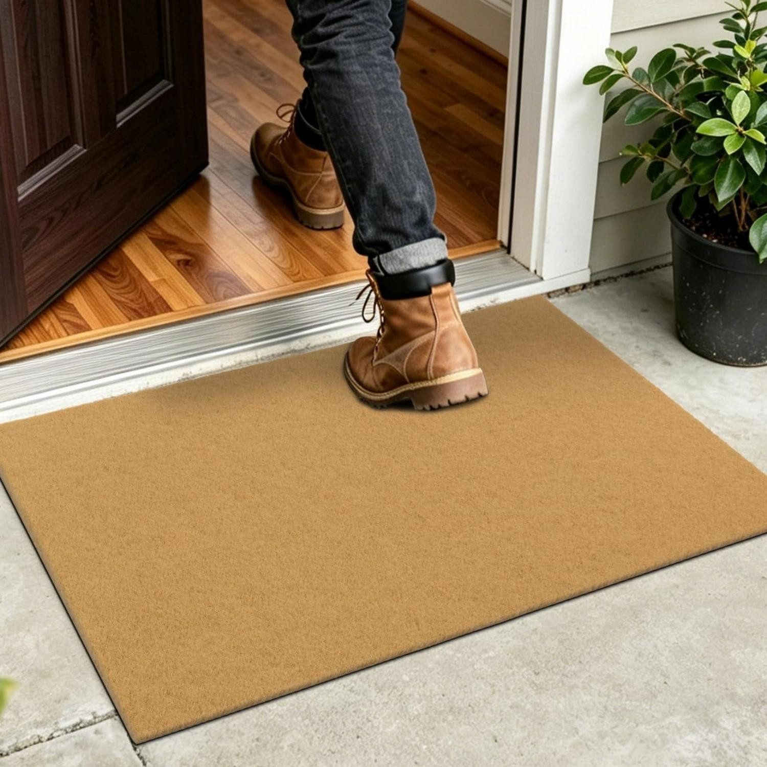 LuxusKollektion Fußmatte Schmutzfangmatte 50x80cm Natur Kokosoptik, rechteckig, Höhe: 7 mm