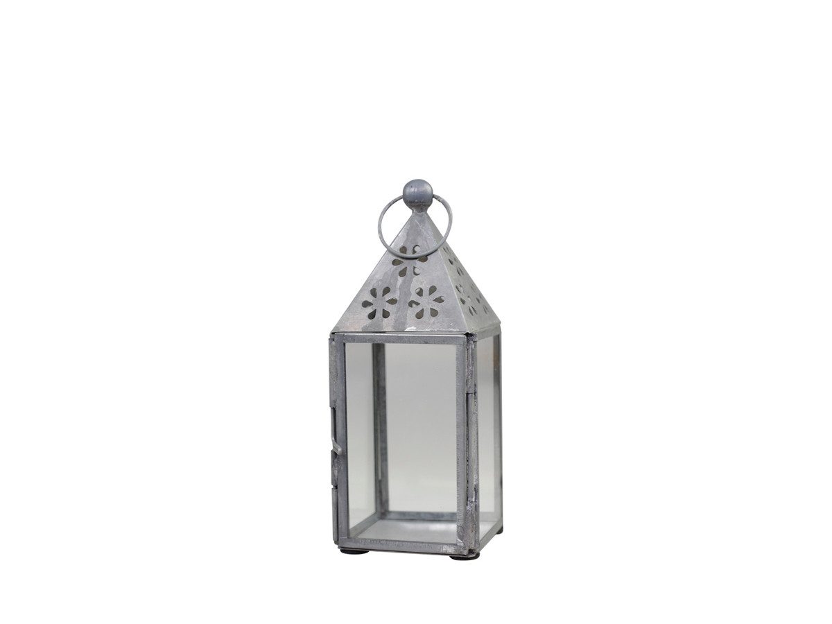 Chic Antique Kerzenlaterne Laterne Metall Glas Vintage Deko Antik Grau vers günstig online kaufen