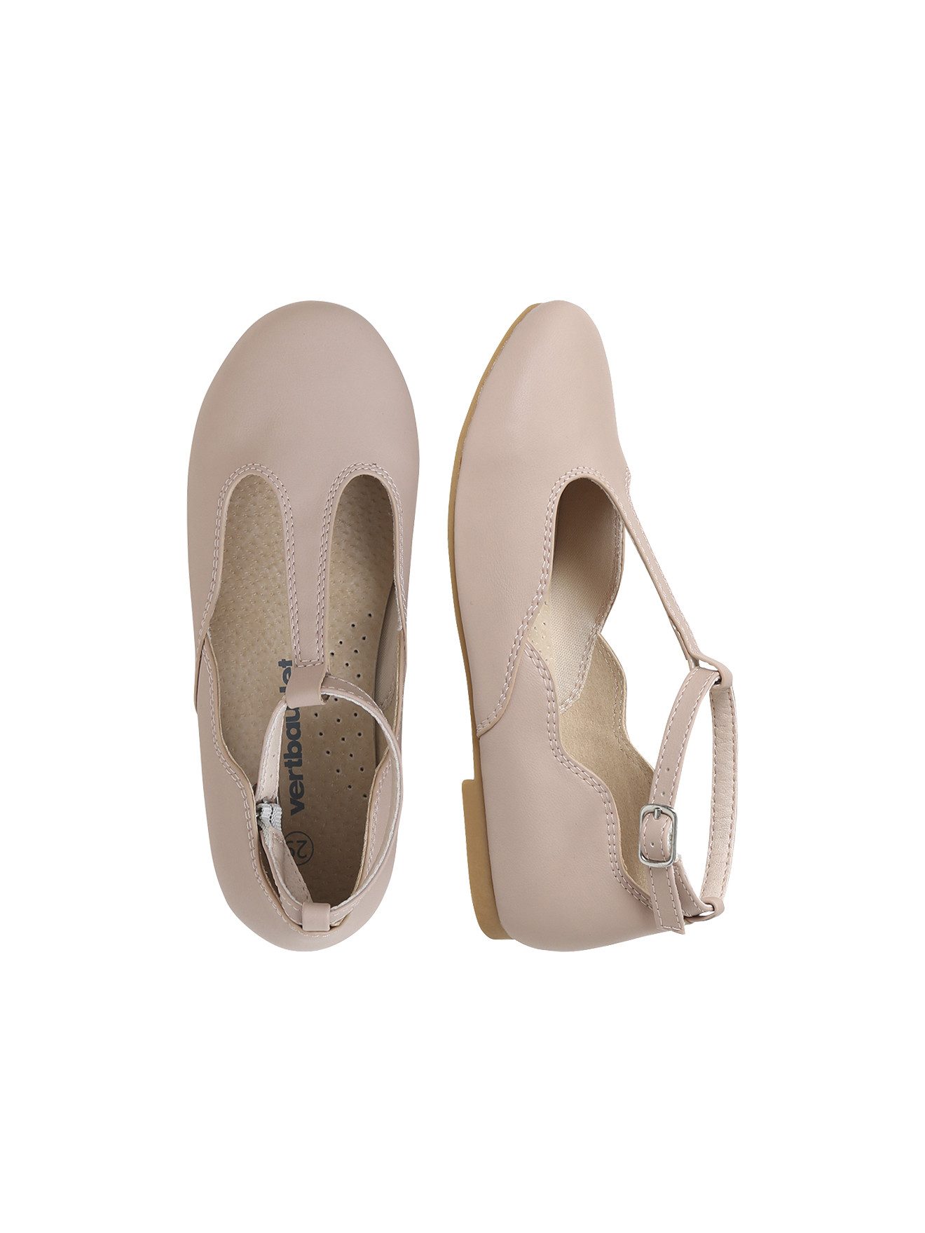 vertbaudet Mädchen Riemen-Ballerinas mit Glitzer Ballerina