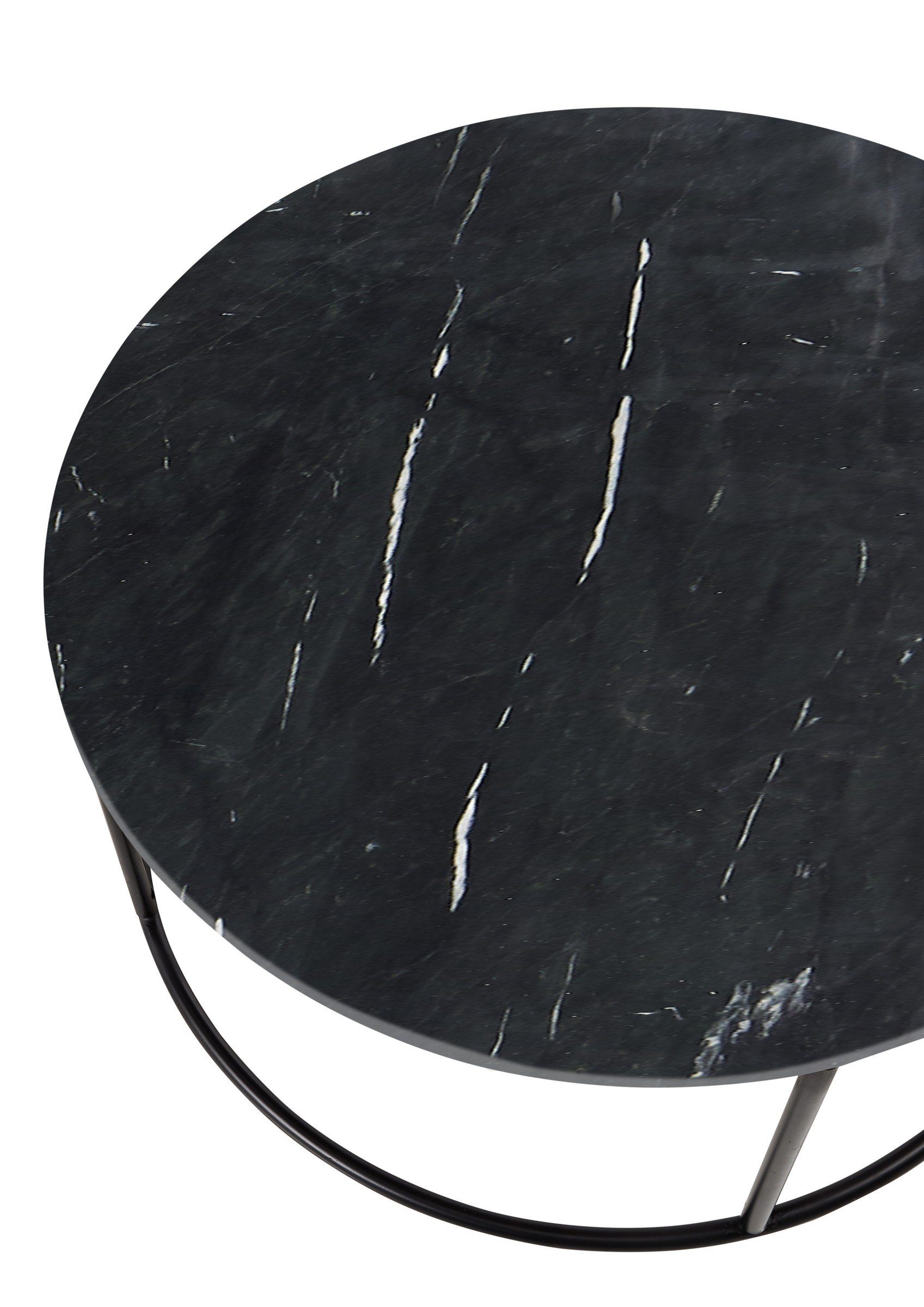 aus schwarz (DxH: cm), 80x46 Wohnzimmertisch Belfort Metall in schwarz, Marmor möbelando