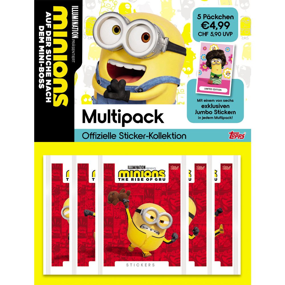 Minions Sammelkarte Minions Auf der Suche nach dem Mini-Boss Sticker 1 Multipack -zufällig