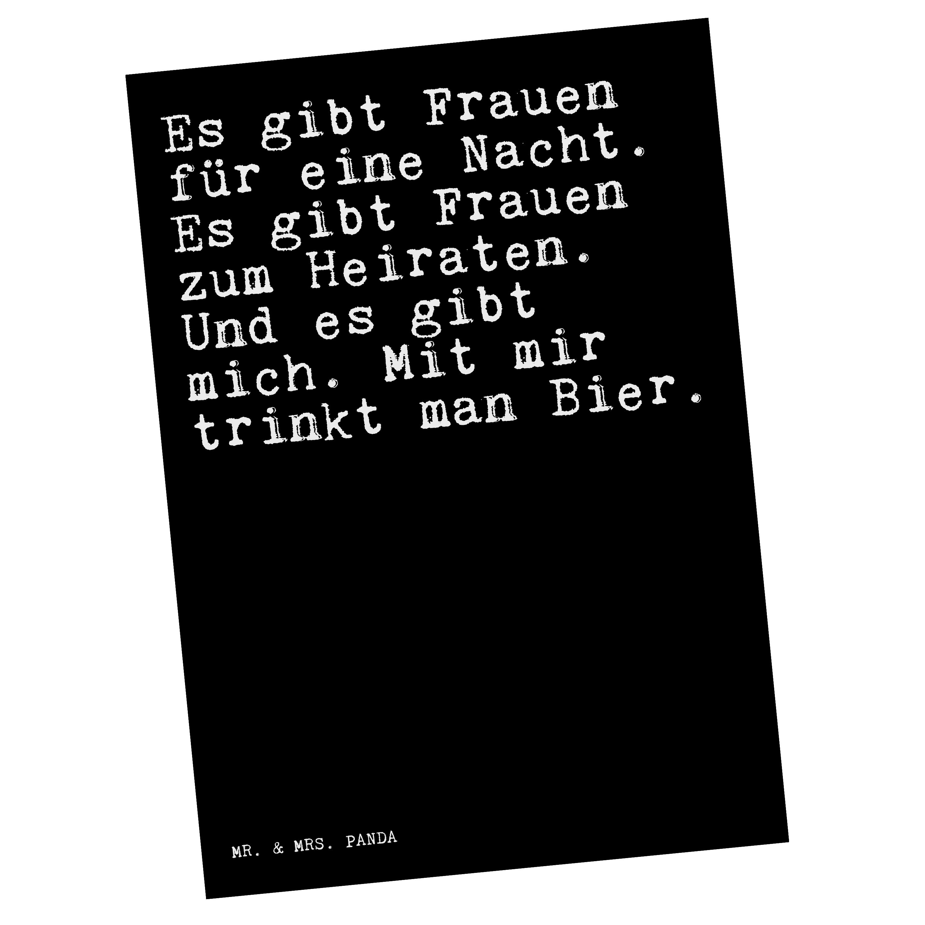 Mr. & Mrs. Panda Postkarte Es gibt Frauen für... - Schwarz - Geschenk, Single, Zitate, Spruch Sp