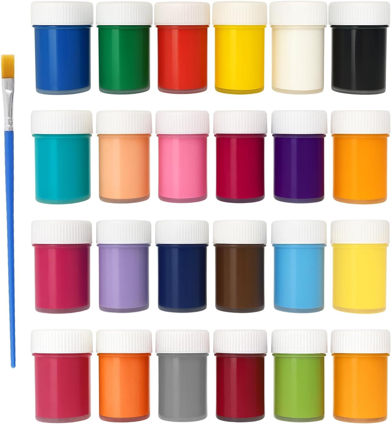 Greenpoint Textilfarbe Textilfarben Stoffmalfarben Stofffarben Set 24 Farben mit Pinsel, 24 Farben inkl. Pinsel, hochpigmentiert, wasserbasiert, waschfest