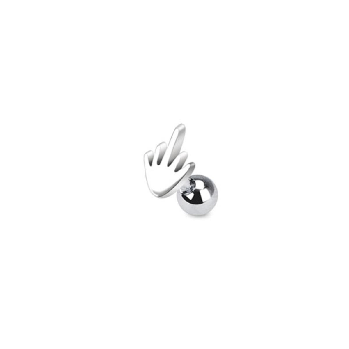 Order & Smile Schmuck Piercing-Set Tragus Helix Cartilage Ohrring „Mittelfinger / Stinkefinger“
