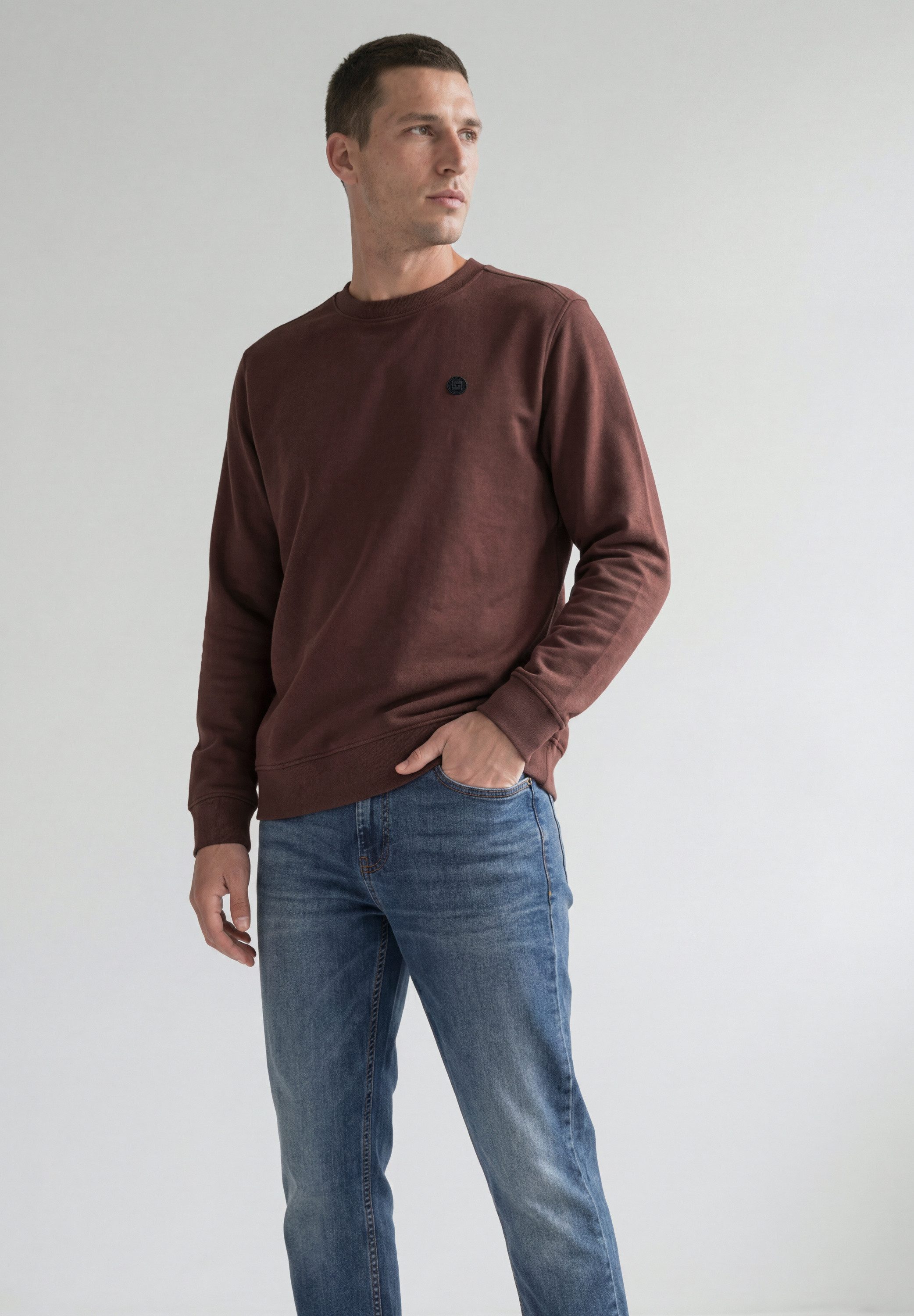 STREET ONE MEN Sweatshirt in Unifarbe