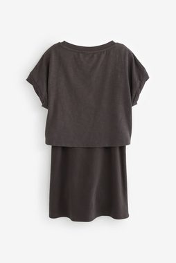 Next T-Shirt & Kleid Geripptes 2-in-1-Kleid und T-Shirt (2-tlg)