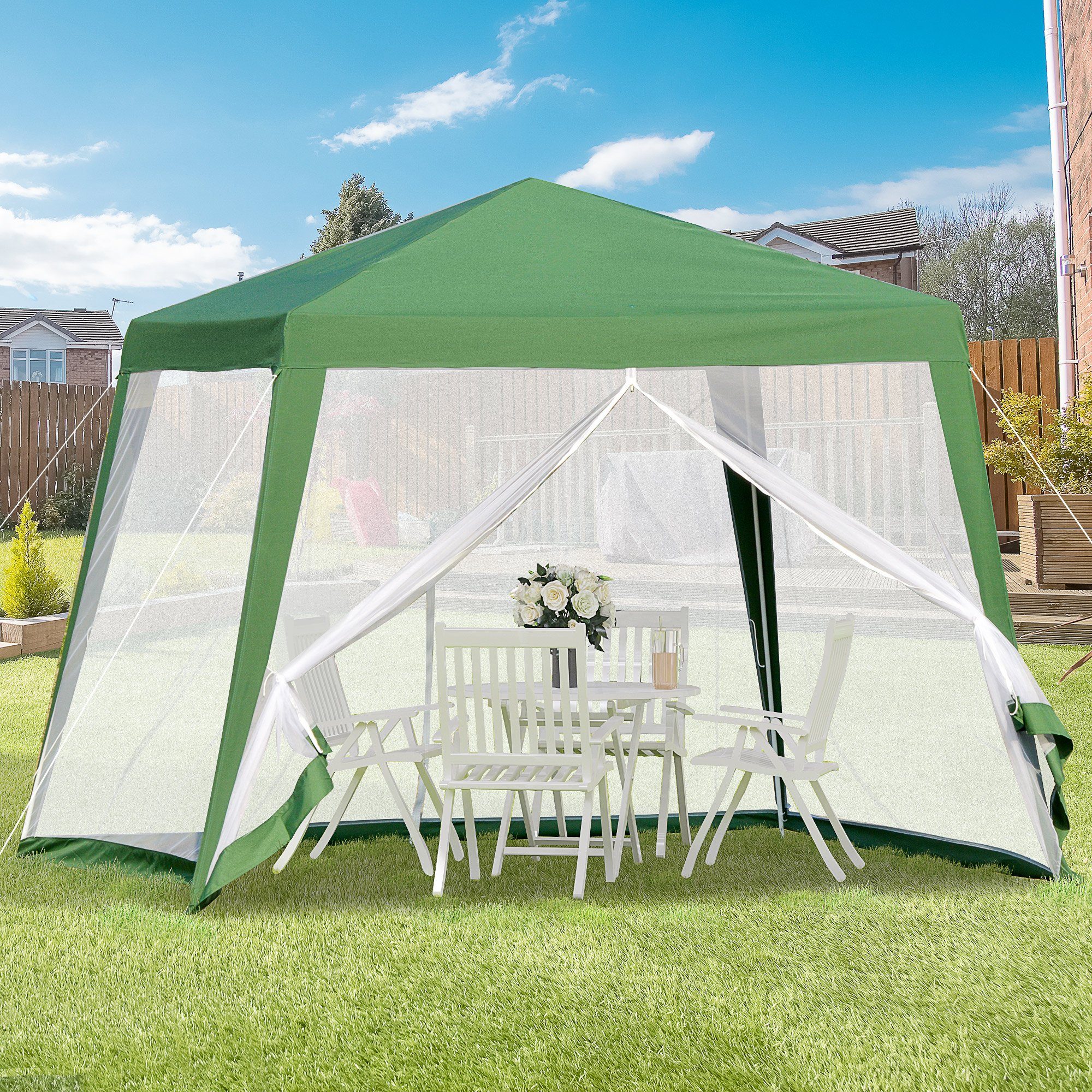 Outsunny Pavillon Partyzelt, Wetterfest, Zelt mit günstig online kaufen