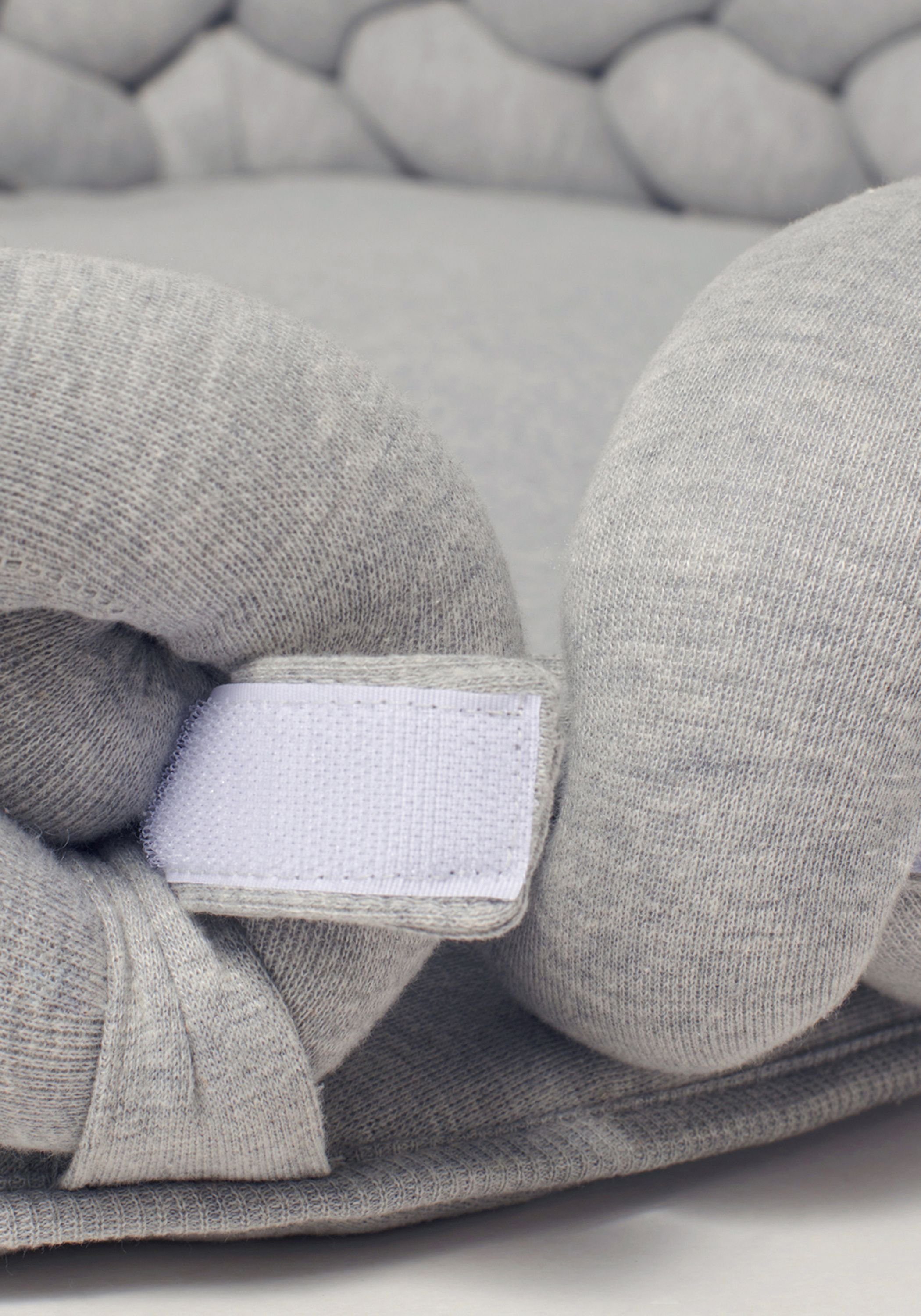 Nordic Coast Company Kuschelnest Bettnest Reisebett Cocoon Moseskorb Bettnest, 3in1: Bettschlange geflochten+Krabbeldecke+Babynest, TÜV getestet