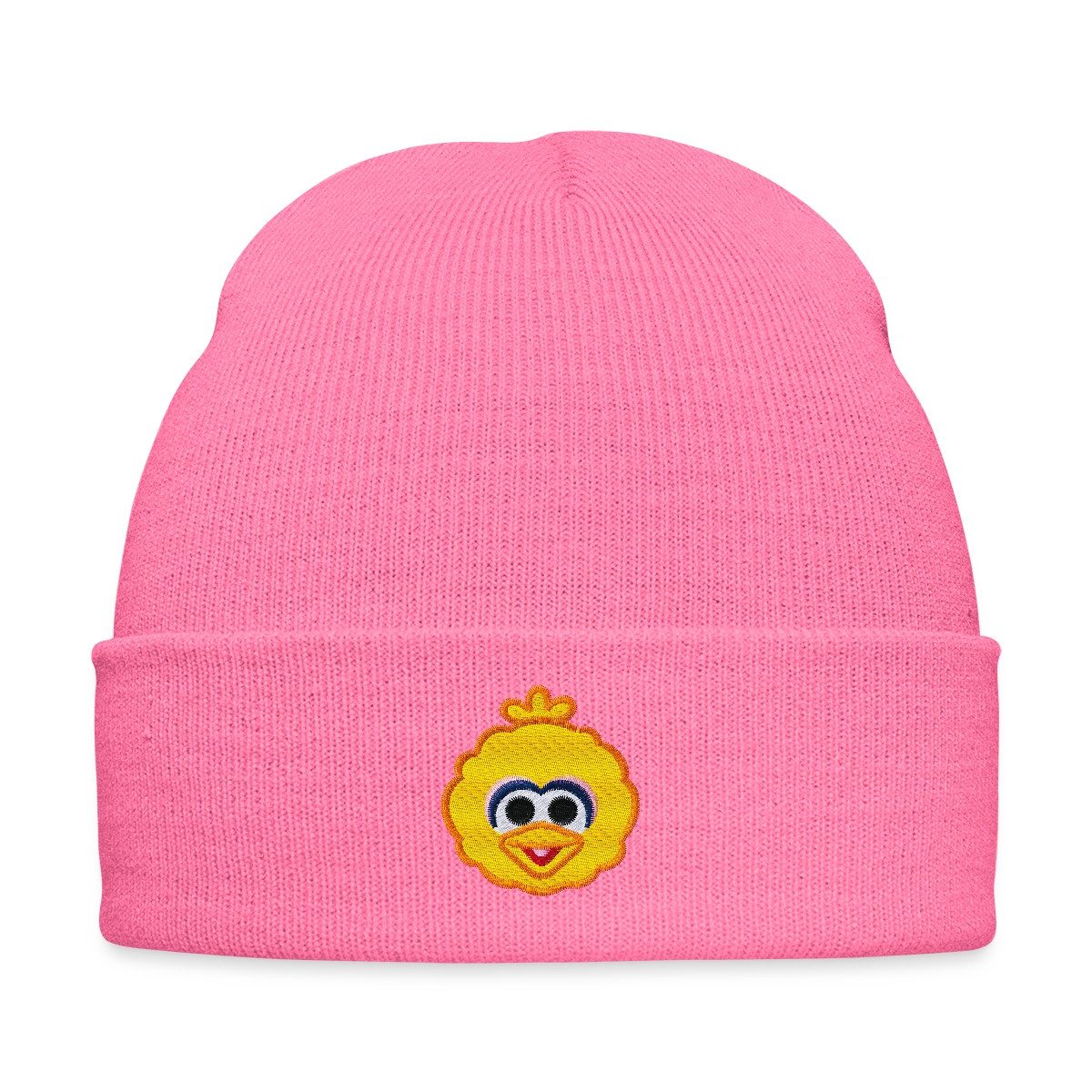 Spreadshirt Beanie Sesamstraße Bibo Als Stickmotiv Bestickte Wintermütze (1-St)