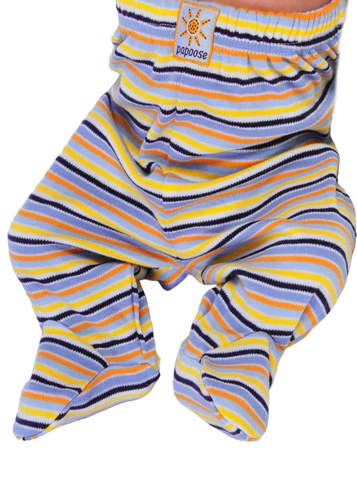 BABY-LAMA Schlupfhose Baby Hose mit Füßchen gestreift Erstlingshose für Neugeborene aus reiner Baumwolle, 44 50 56