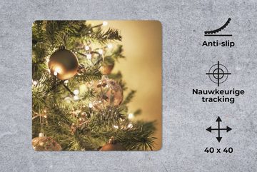 MuchoWow Gaming Mauspad Ein Weihnachtsbaum mit bunten Kugeln (1-St), Mousepad mit Rutschfester Unterseite, Gaming, 40x40 cm, XXL, Großes