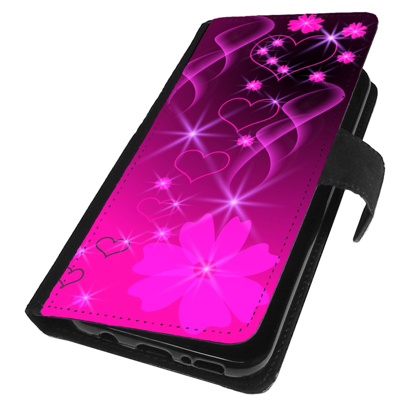 Handyhülle MOTIV 291 Herz Blume Pink Handy Hülle für Samsung Galaxy iPhone Xiaomi