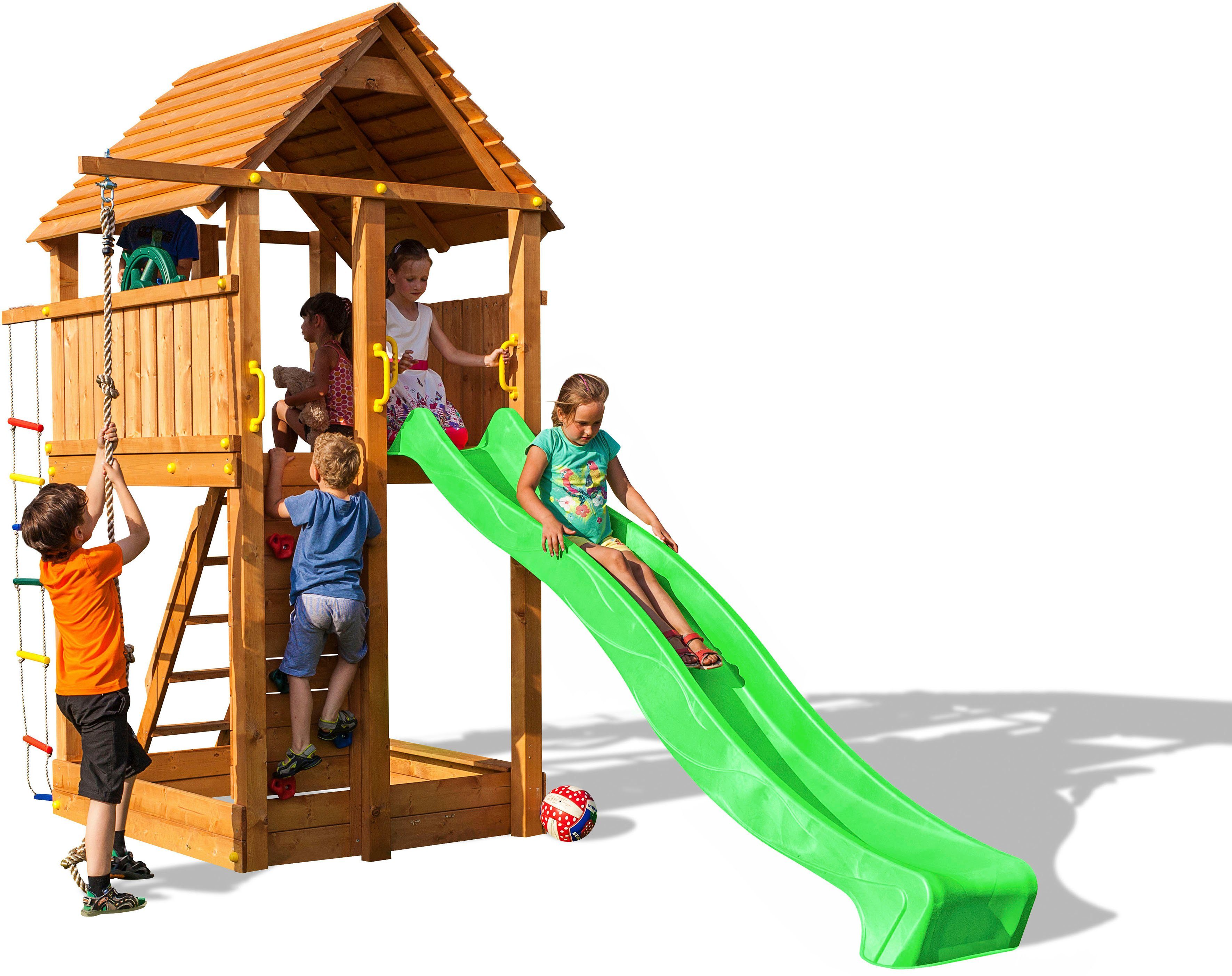 FUNGOO Spielturm FORTRESS, mit Schaukel & Rutsche