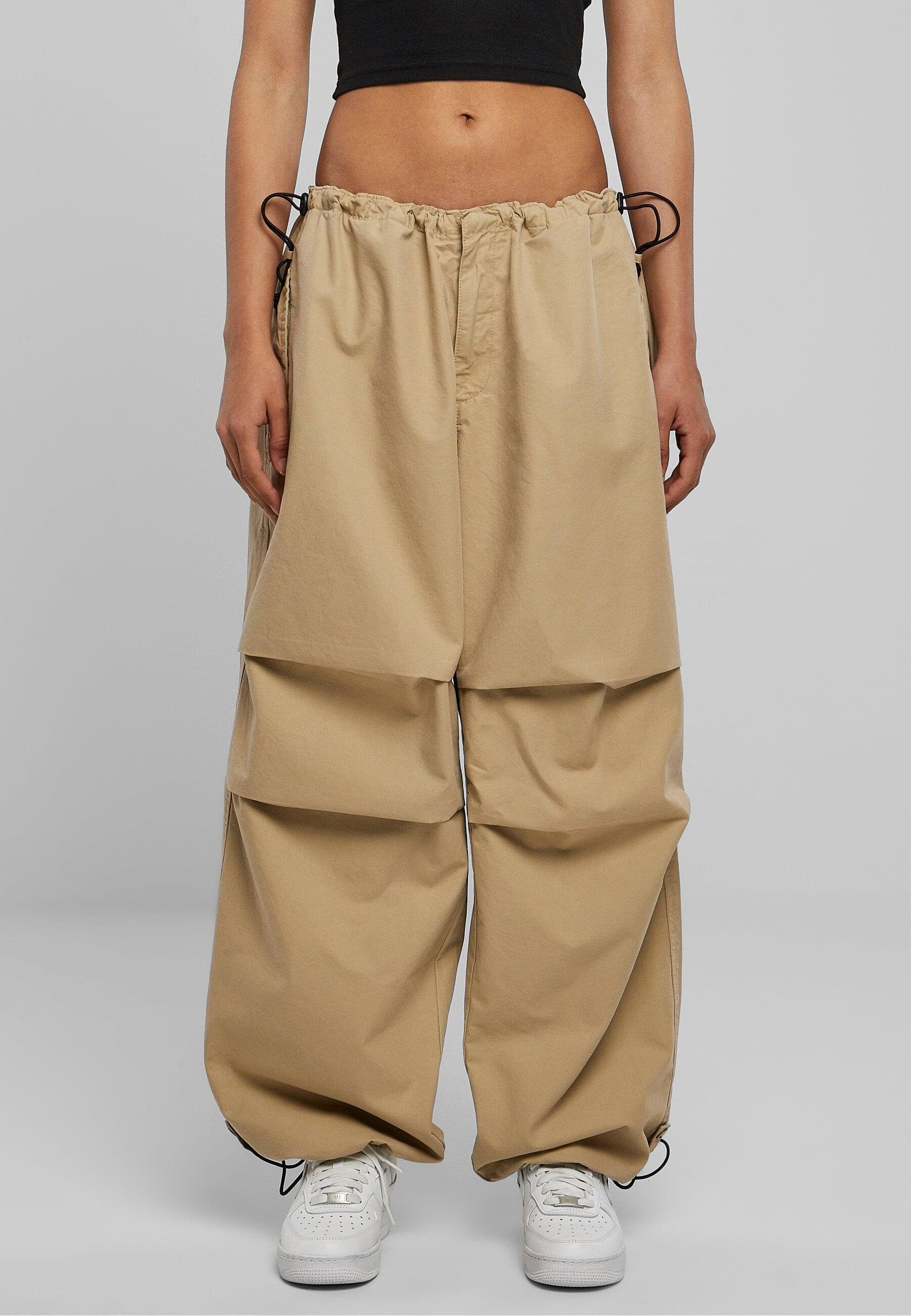 Damen Cotton (1-tlg) wetsand Jerseyhose Pants Parachute Ladies URBAN CLASSICS