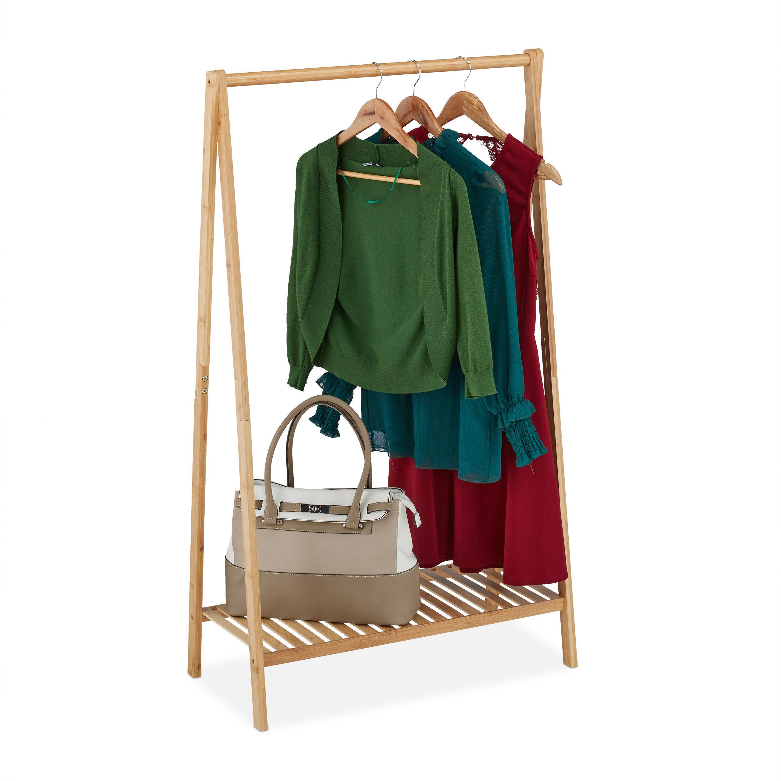 relaxdays Kleiderstange Вешалки для одежды Bambus 67 cm