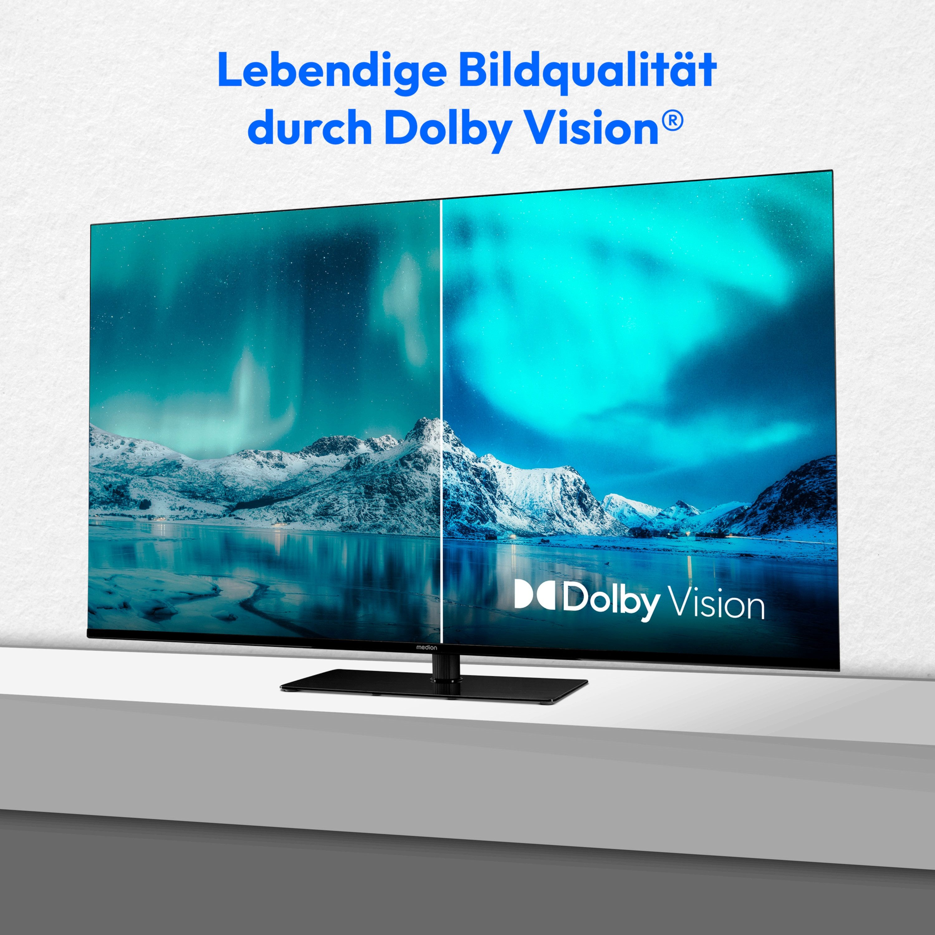 Medion® MD855300 LCD-LED Fernseher (138.8 cm/55 Zoll, 4K Ultra HD, Smart TV, VIDAA TV, Dolby Vision, Dolby Atmos, Netflix, HBO Max, Prime Video, Disney+, WOW)