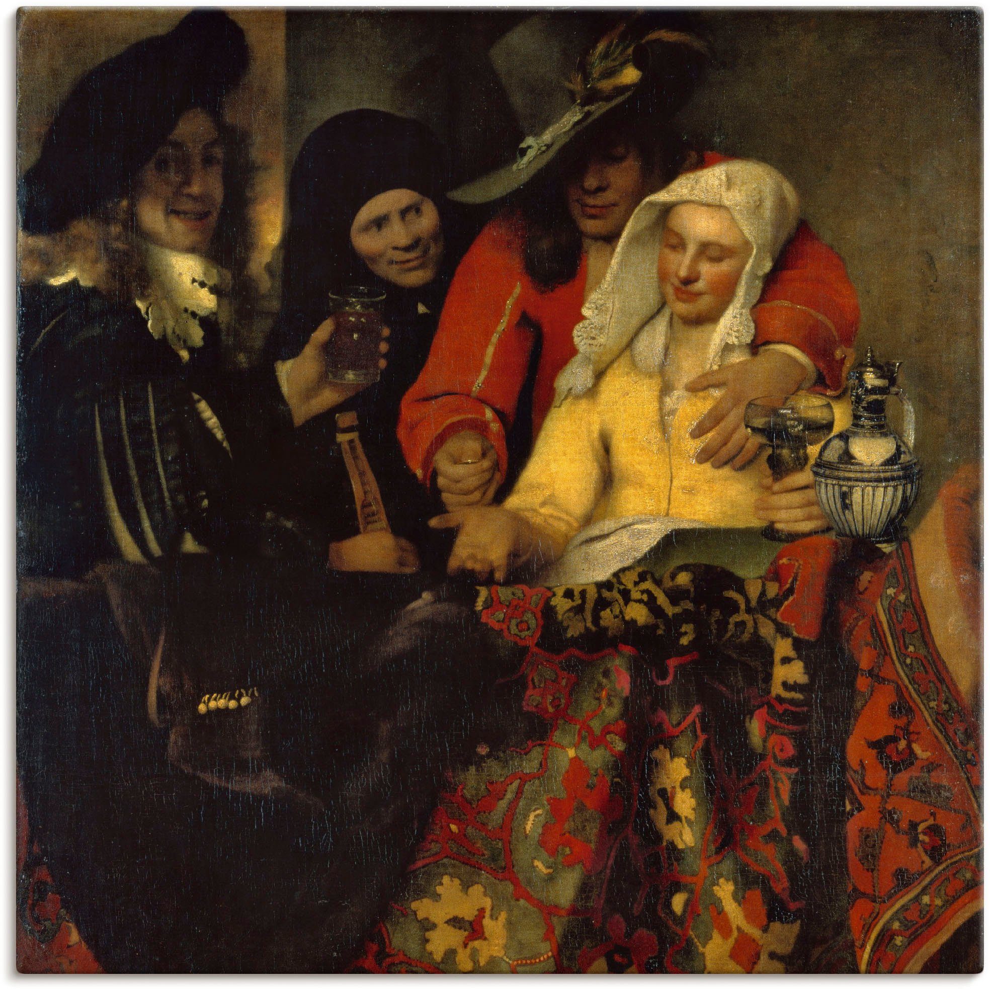 Artland Wandbild Bei der Kupplerin. 1656, Gruppen & Familien (1 St), als Leinwandbild, Wandaufkleber oder Poster in versch. Größen