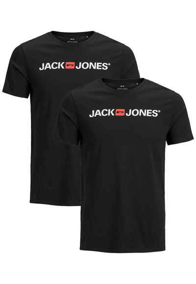 Jack & Jones T-Shirt JJECORP LOGO Print Kurzarm 2-er Stück Pack T-Shirt (2-tlg) 3661 in Schwarz-2
