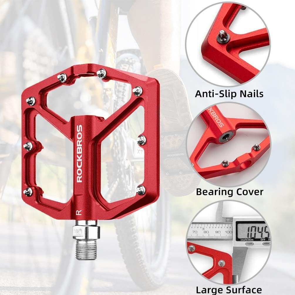 ROCKBROS Fahrradkurbel Rockbros Fahrrad Mtb E-Bike Dirt Aluminium Plattform Pedale Rot