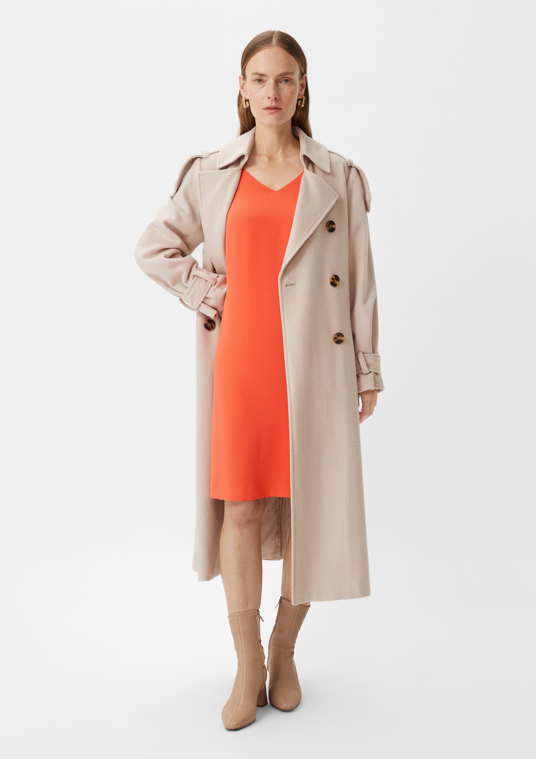 comma Minikleid Kleid Kleid aus Crêpe