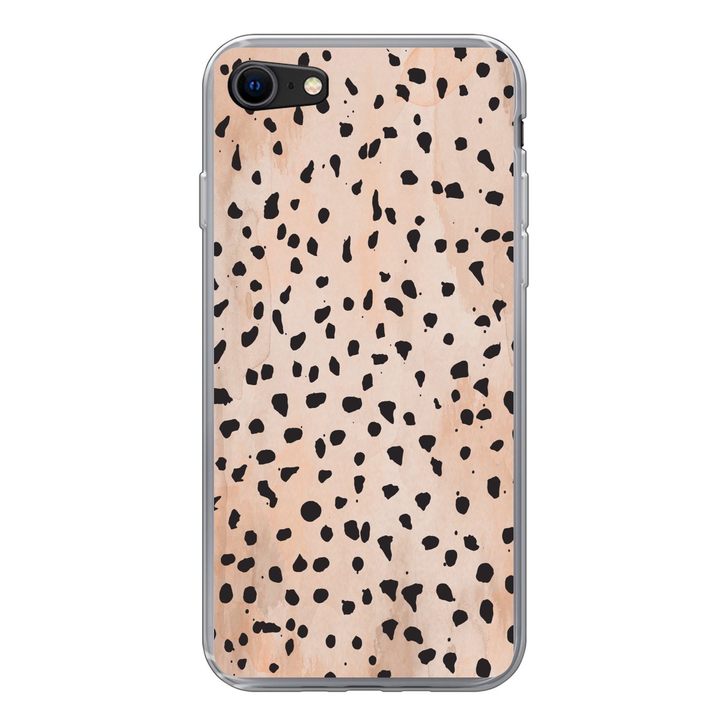 Handyhülle für Apple iPhone 7 Polka dots - Schwarz - Marmor