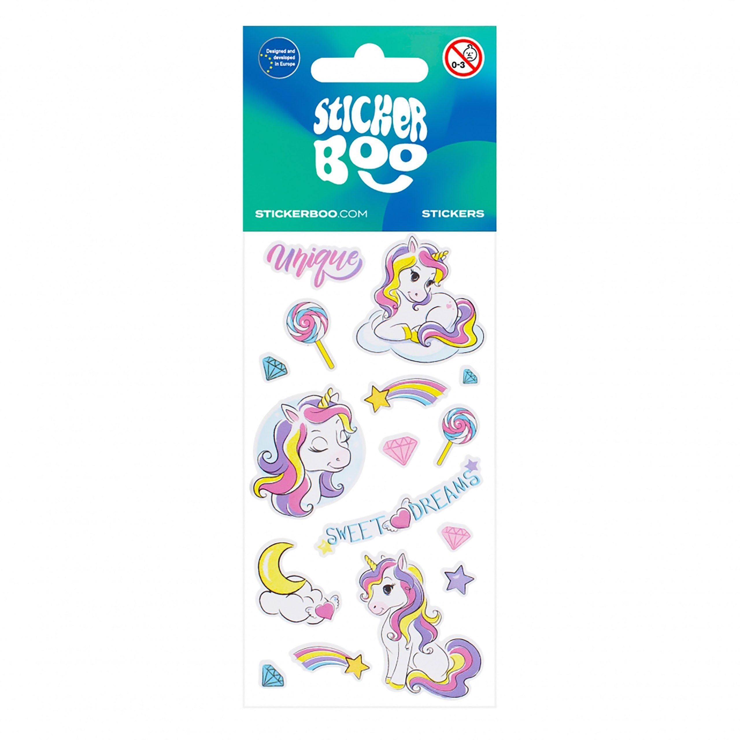 Sarcia.eu Stickerbuch Sticker SET für Mädchen, bunte MOTIVATIONAL Einhorn-Sticker