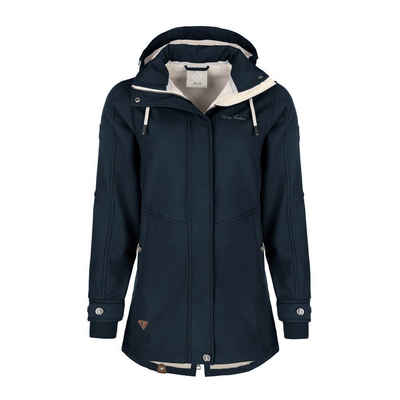 Dry Fashion Softshelljacke Damen Softshell-Mantel Wien mit wattiertem Fleece-Innenfutter