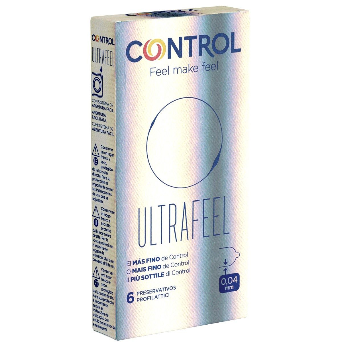 CONTROL CONDOMS Kondome Ultra Feel Packung mit, 6 St., gefühlsechte Kondome, ultradünne Kondome mit 30% weniger Wandstärke