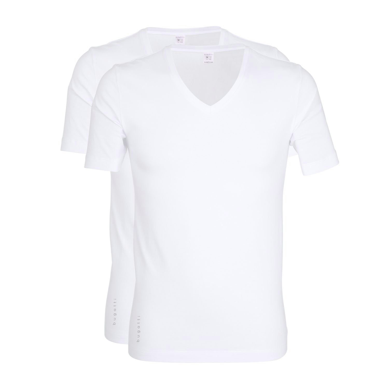 Herren Shirts bugatti T-Shirt (2-tlg) V-Ausschnitt, pflegeleicht, hautfreundlich im 2er Pack