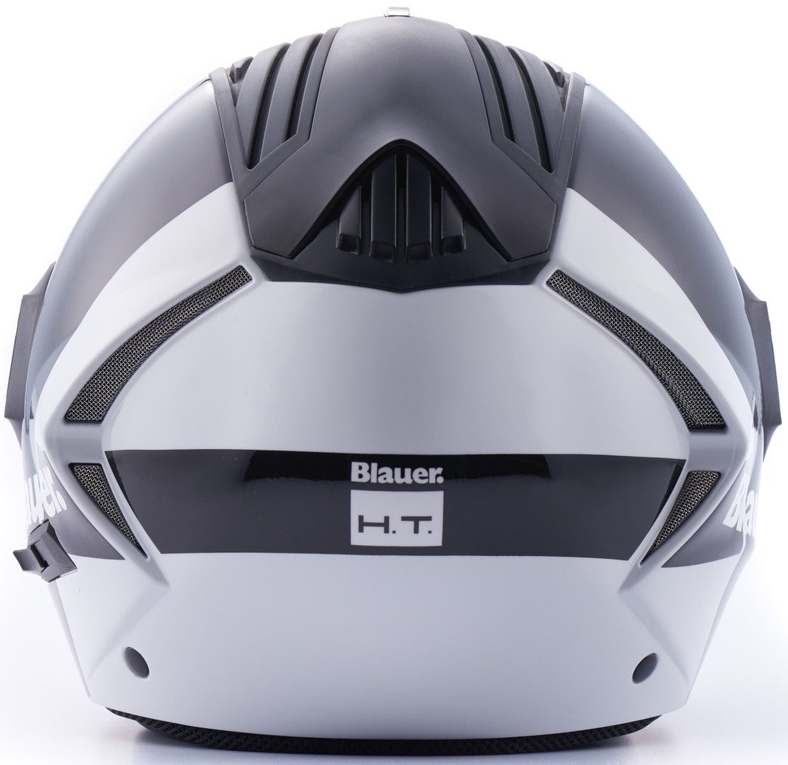 Blauer Motorradhelm Real HT Graphic A Jethelm, integriertes Sonnenvisier